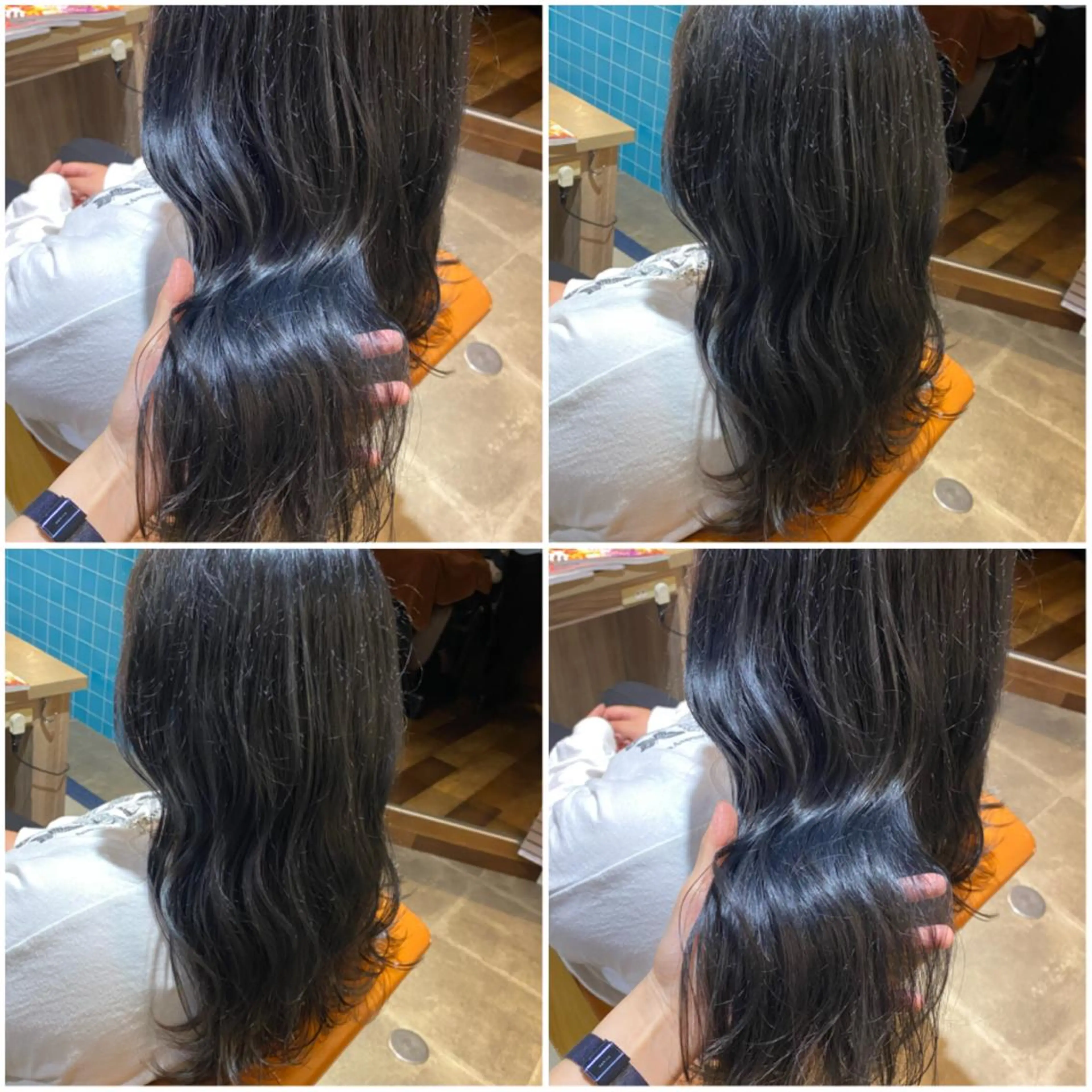 カラー ブルーカラー ブルージュ カット 縮毛矯正 トリートメント 🐻結んで可愛い hair EMI🐻のヘアスタイル