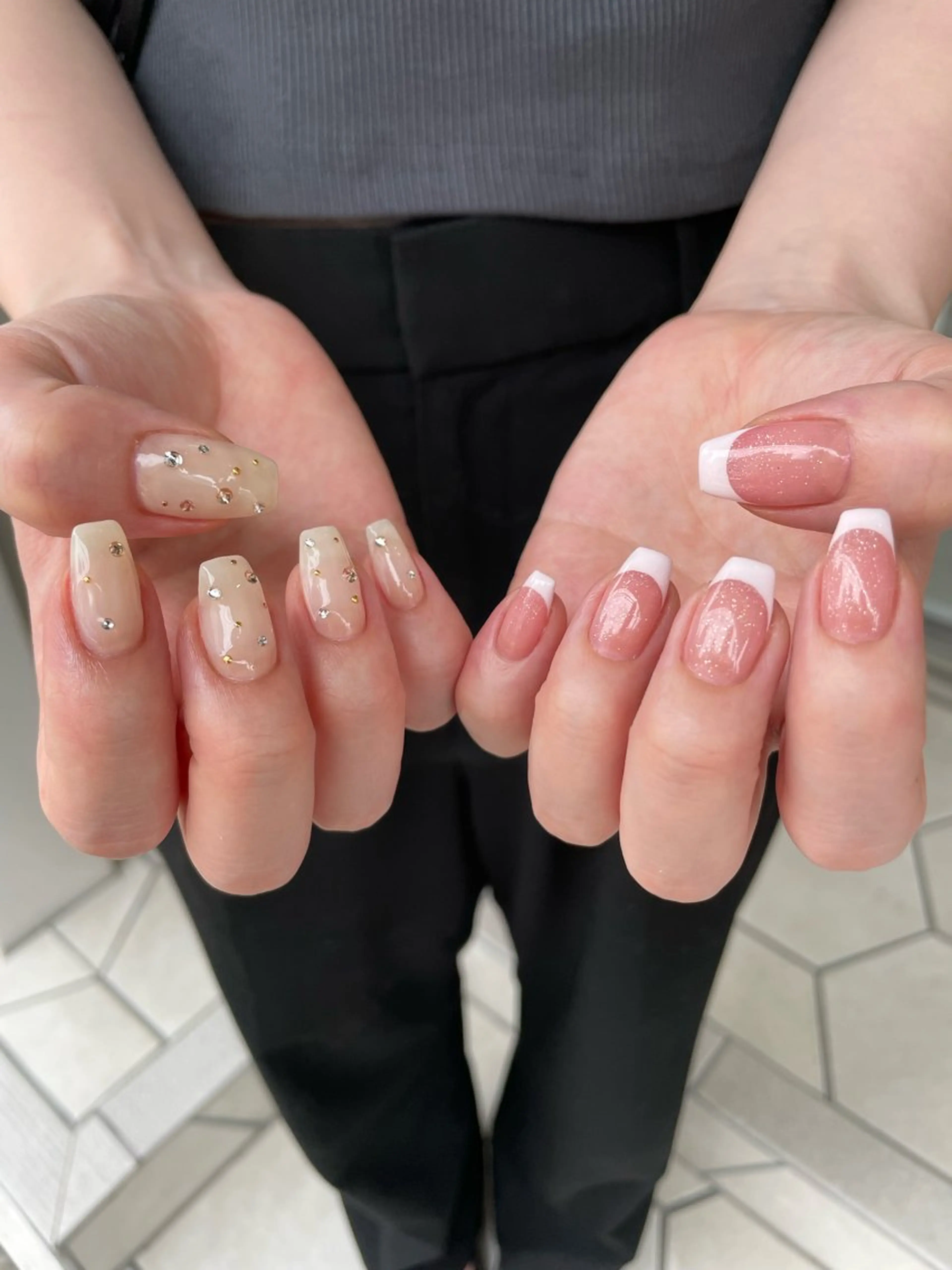 ネイル アートネイル フレンチネイル 持ち込み Rommy suiのネイルデザイン