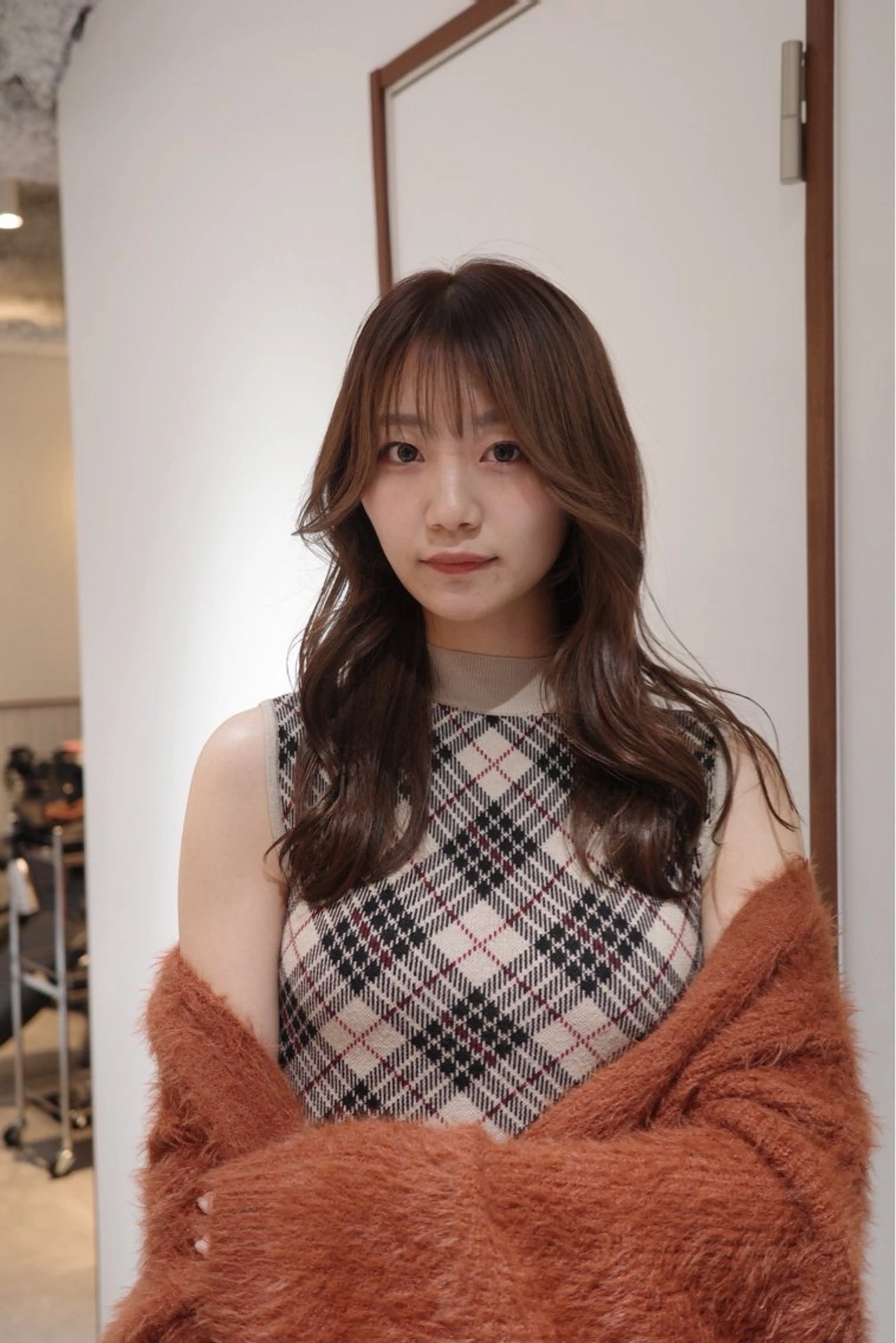 ミディアム カラー ヘアアレンジ カット ヘアカラー トリートメント opus 店長大和 レイヤー/赤み消しのヘアスタイル