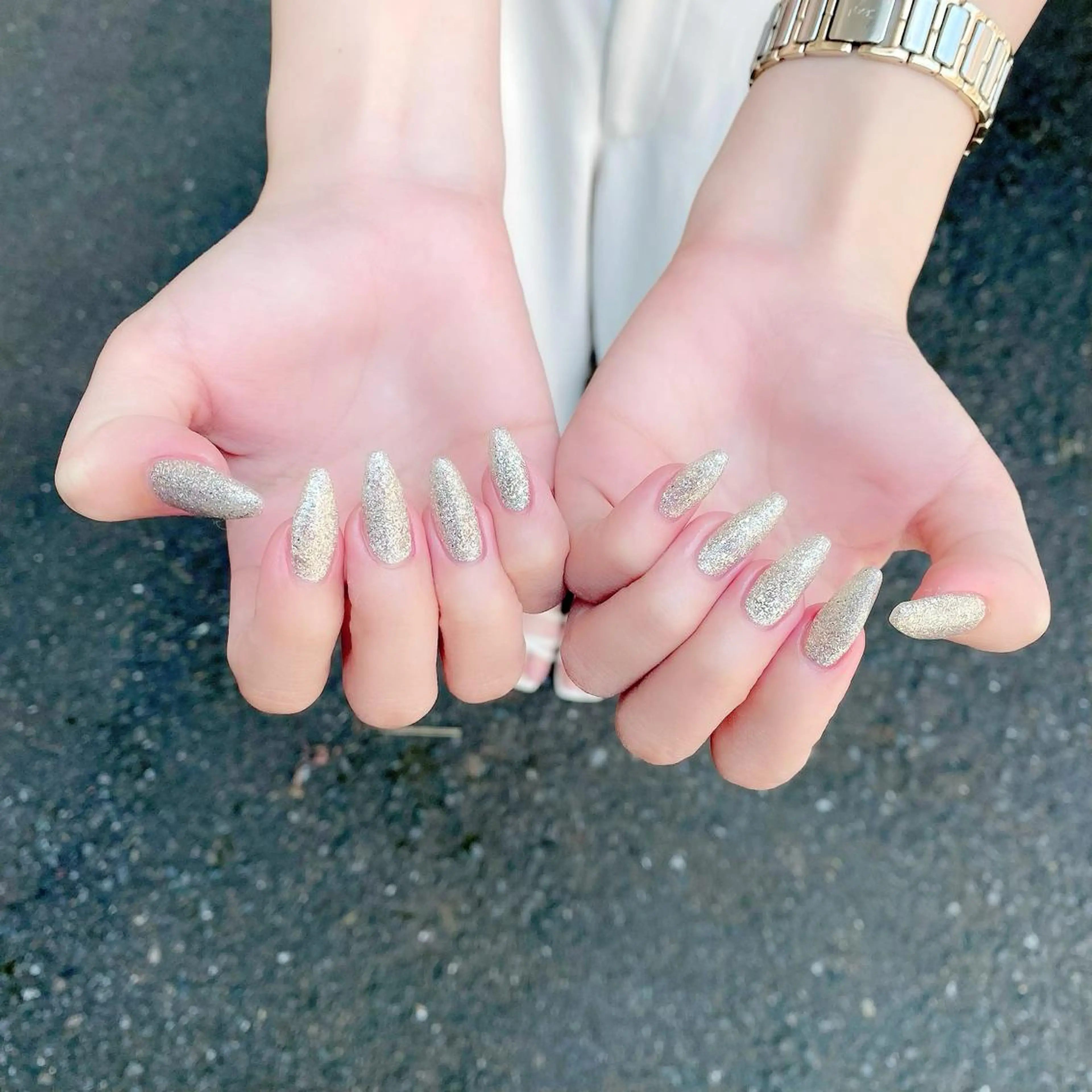 ロング カラー パーマ ヘアアレンジ メンズ キッズ ネイル マツエク・マツパ アイブロウ ロング ジェルネイル ラメ(グリッター) ロングネイル 夏ネイル Salon Ｋのネイルデザイン