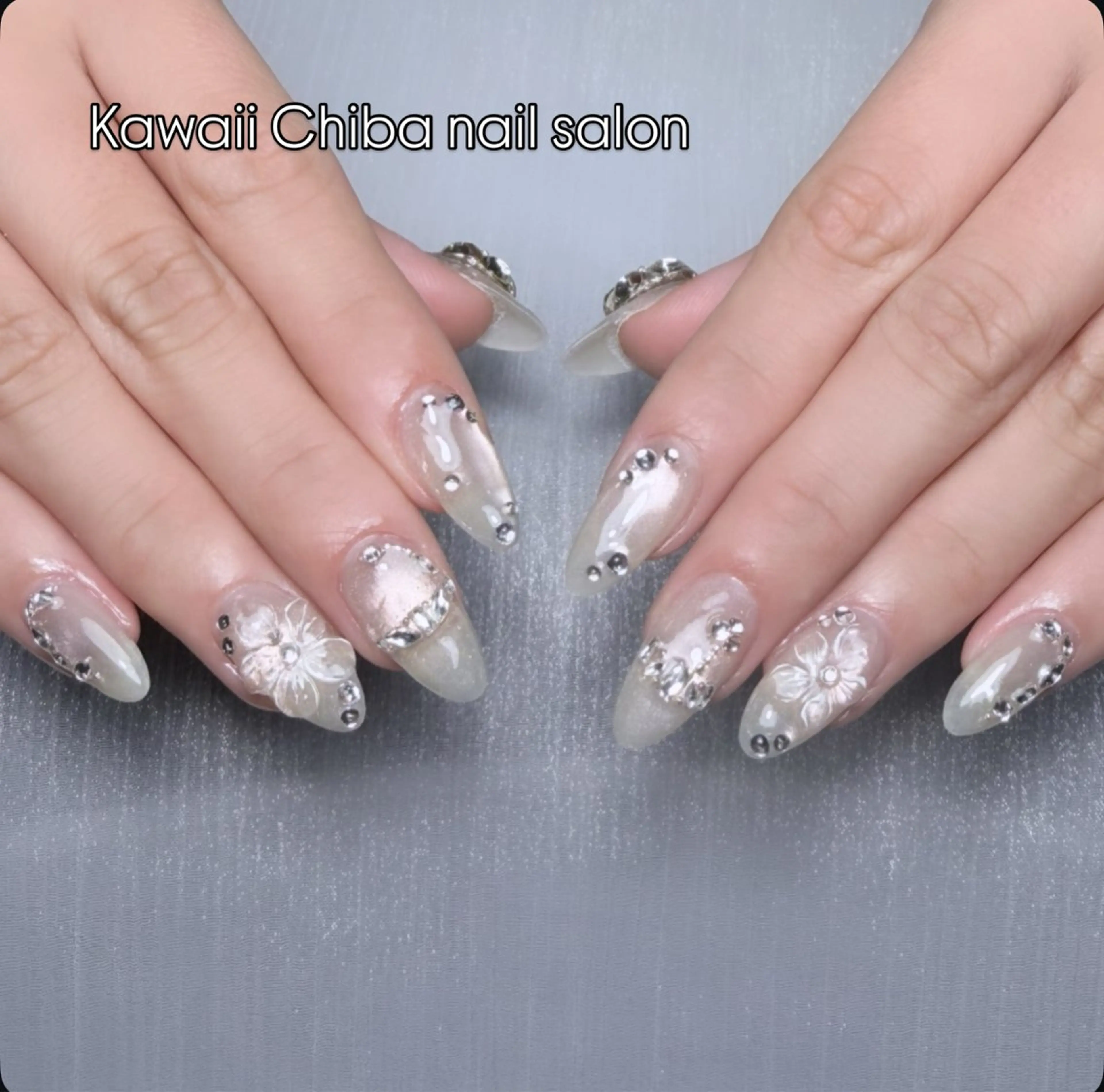 ネイル チークネイル 桜ネイル 長さ出し フラワーネイル フレンチネイル ハンドネイル ハンドケア Kawaii Chiba nailのネイルデザイン