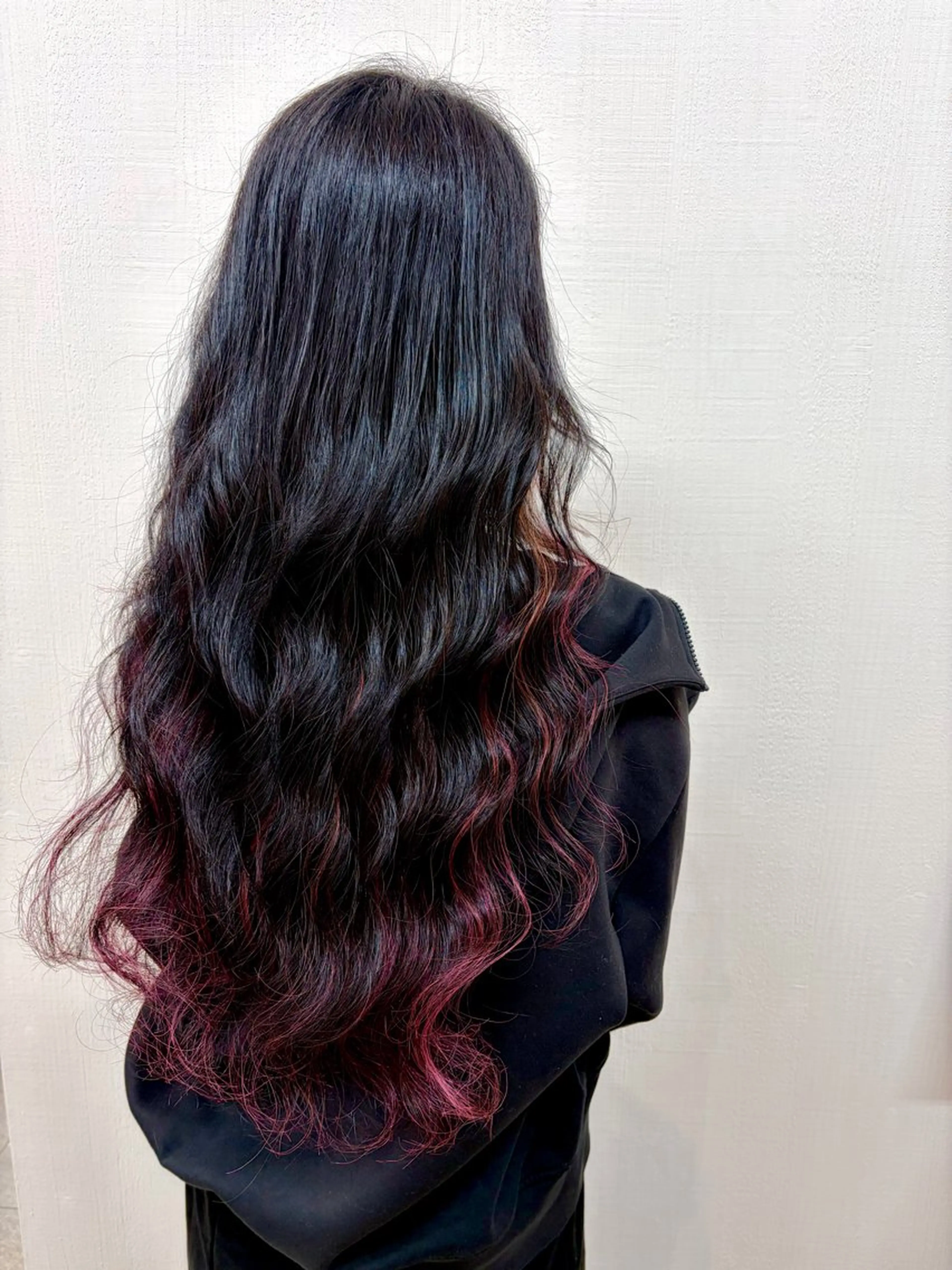 カラー 黒髪 グラデーションカラー ハイライトカラー ピンクカラー ローズカラー ヘアカラー 杉森 蘭琉のネイルデザイン