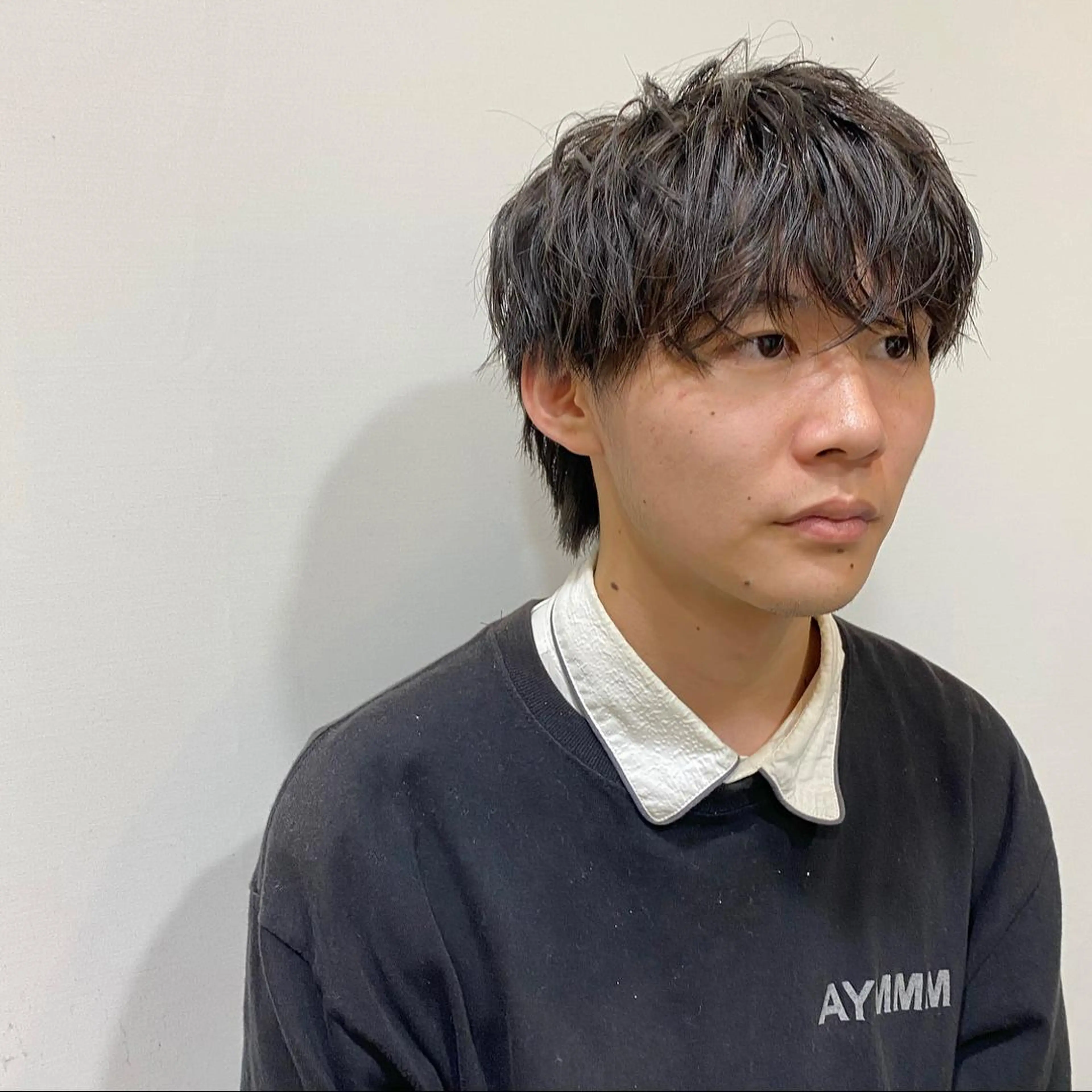 メンズ マッシュウルフ マッシュ メンズウルフカット ウルフカット JINKIメンズ特化 メンズカットパーマのヘアスタイル