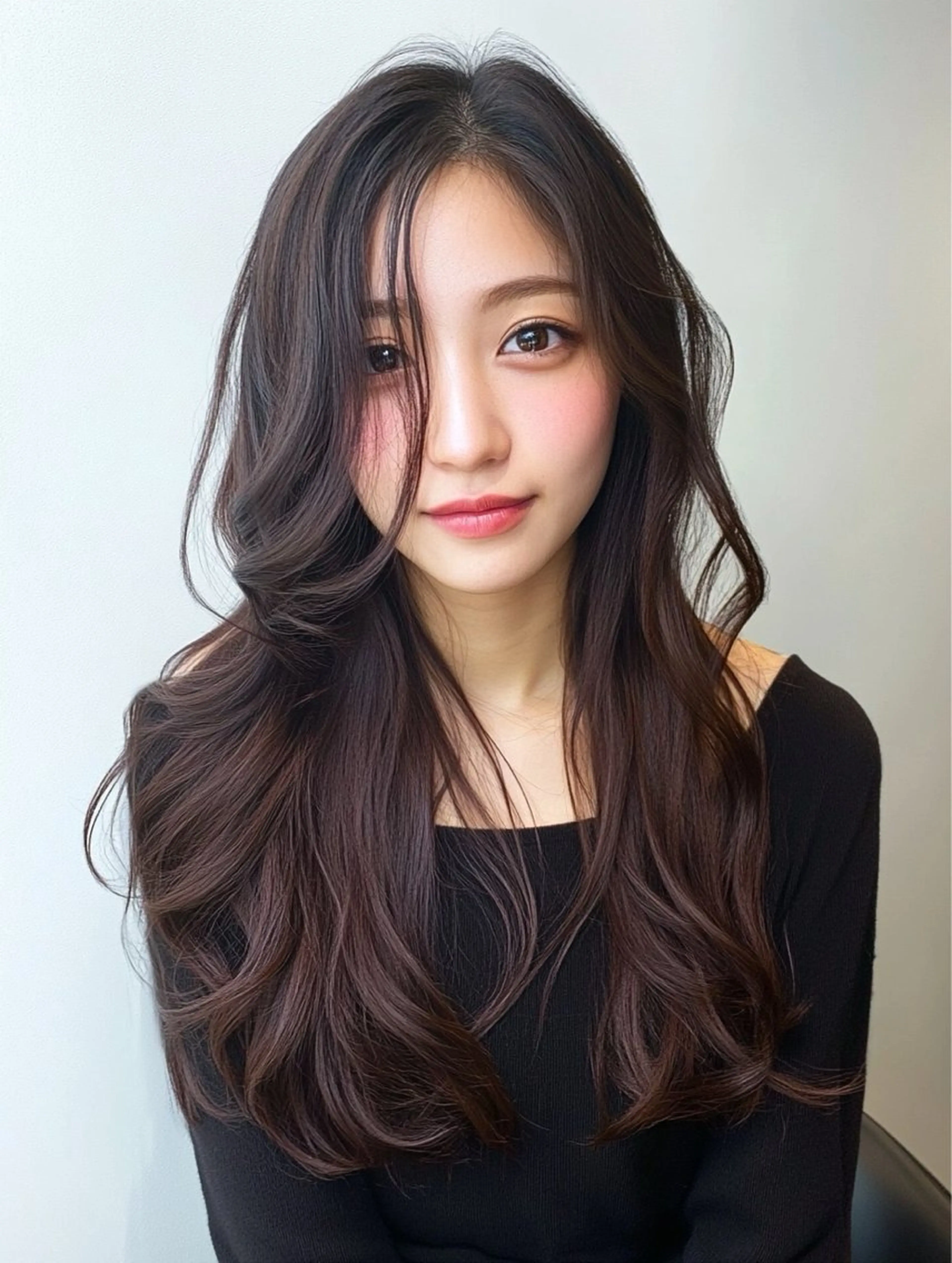 ロング カット ヘアカラー トリートメント ブリーチなしWカラー ヘアセット菜希のヘアスタイル