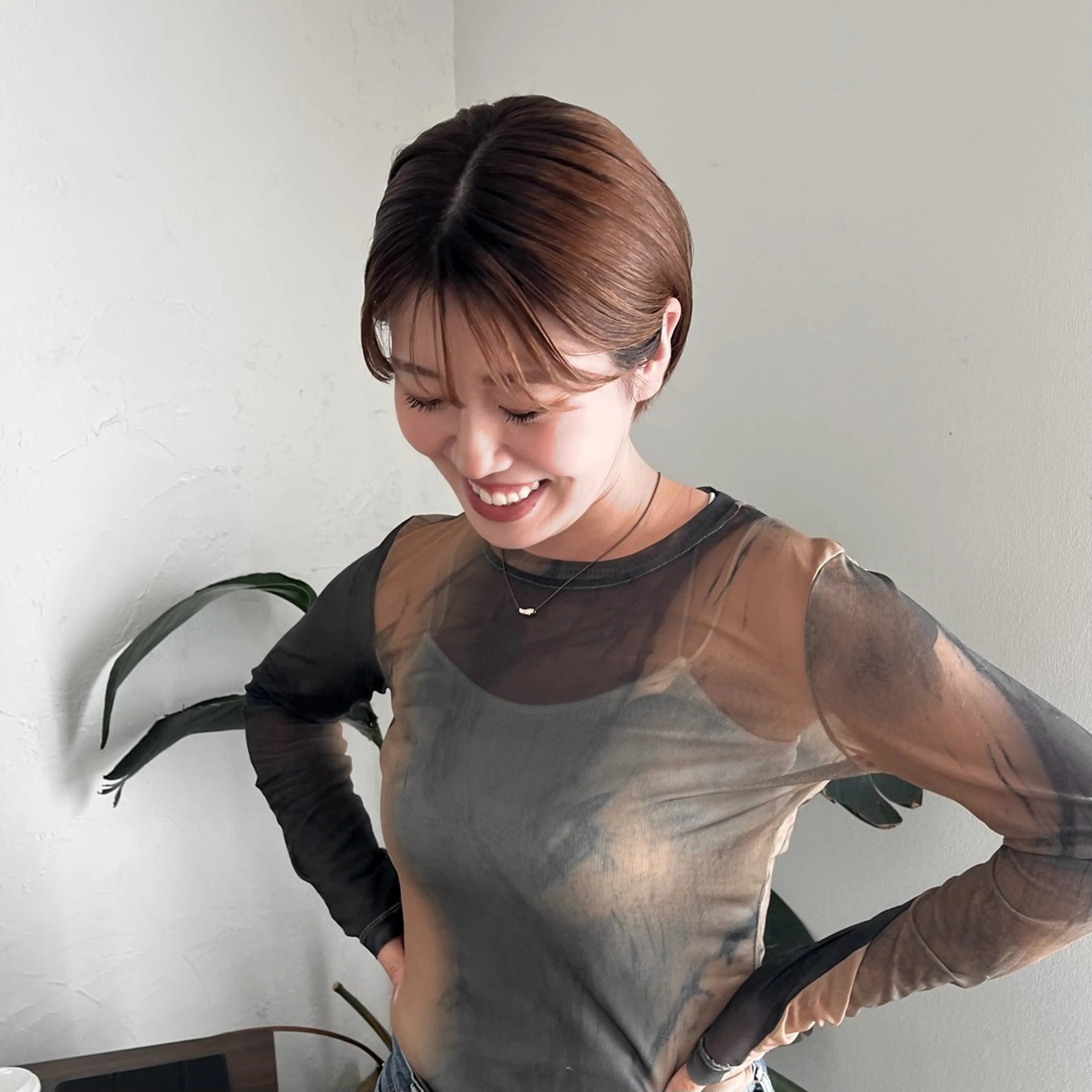 ショート ショートヘア 小山夕稀/ニュアンス パーマ/新城のヘアスタイル