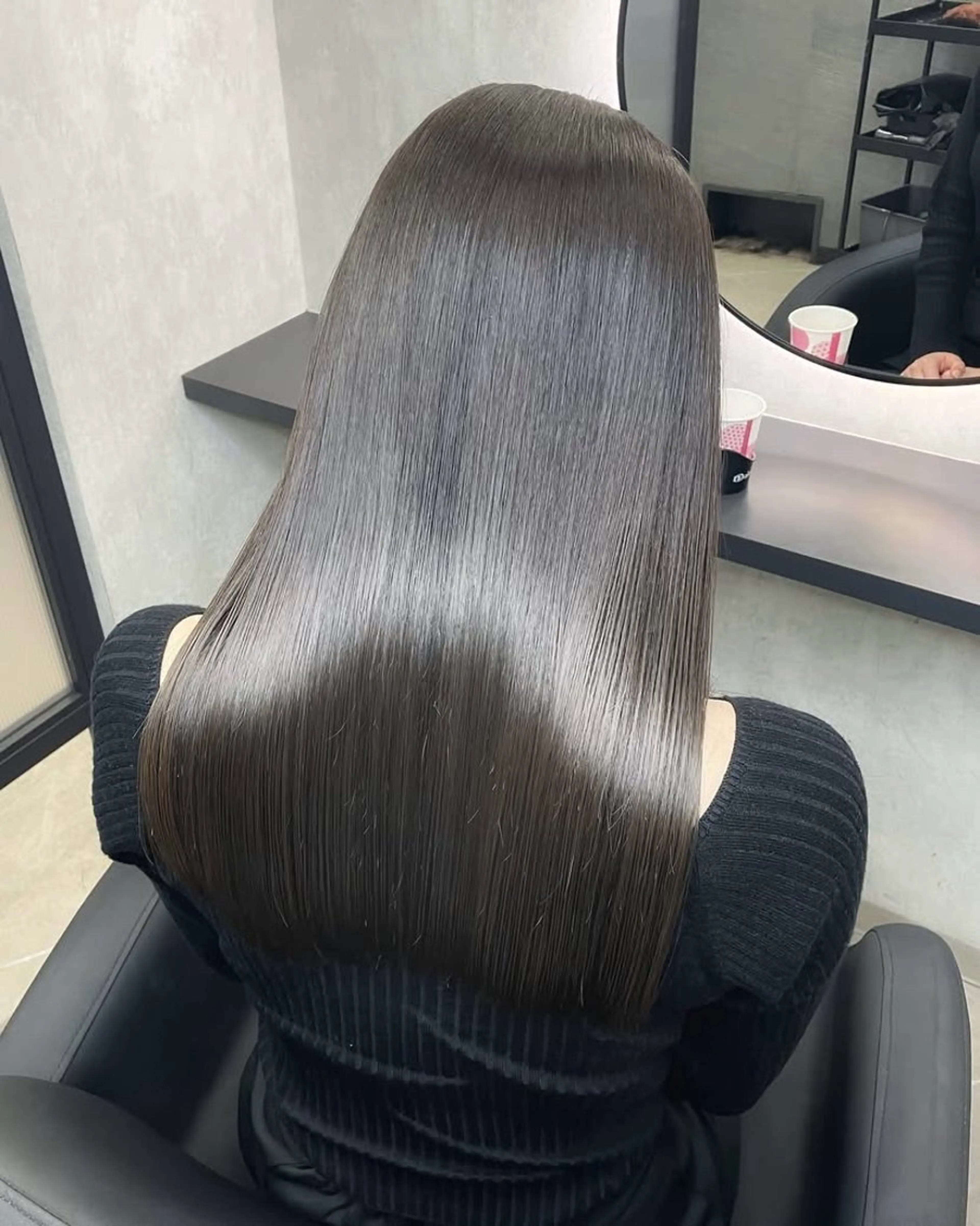 ミディアム カット ヘアカラー トリートメント uniii/新宿 髪質改善/縮毛矯正のヘアスタイル