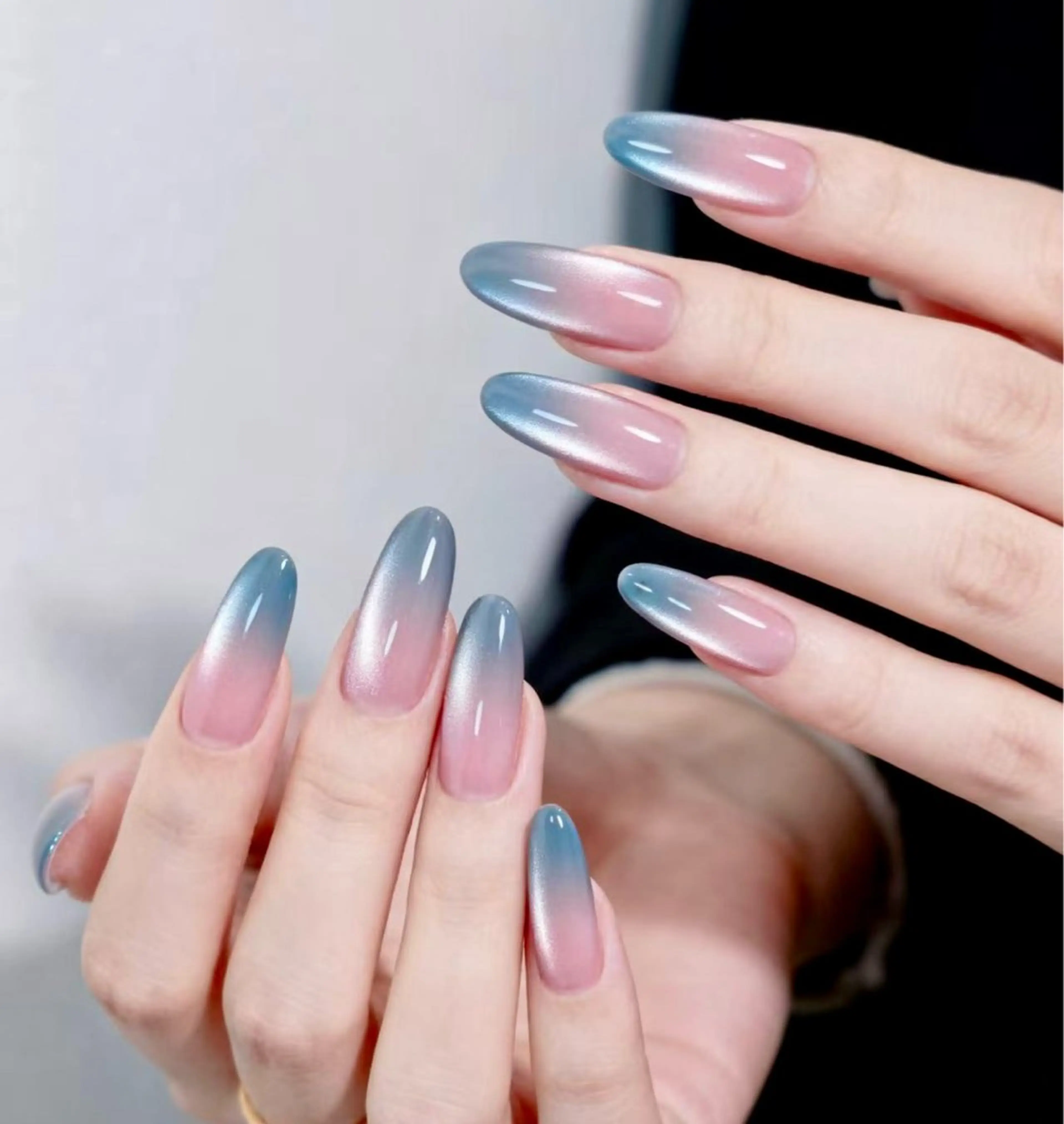 ネイル アートネイル オーロラネイル チークネイル 長さ出し フレンチネイル ハンドネイル ハンドケア Yumi Nail Seiのネイルデザイン