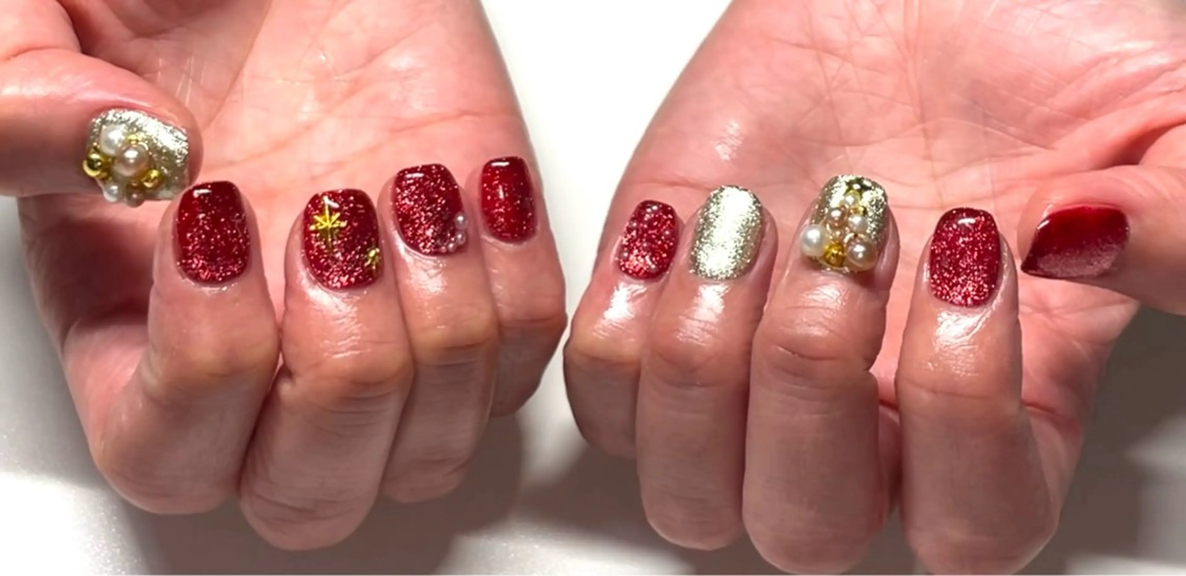 ネイル 冬ネイル クリスマス ハンドネイル Nail Salon Pure のぞみのネイルデザイン