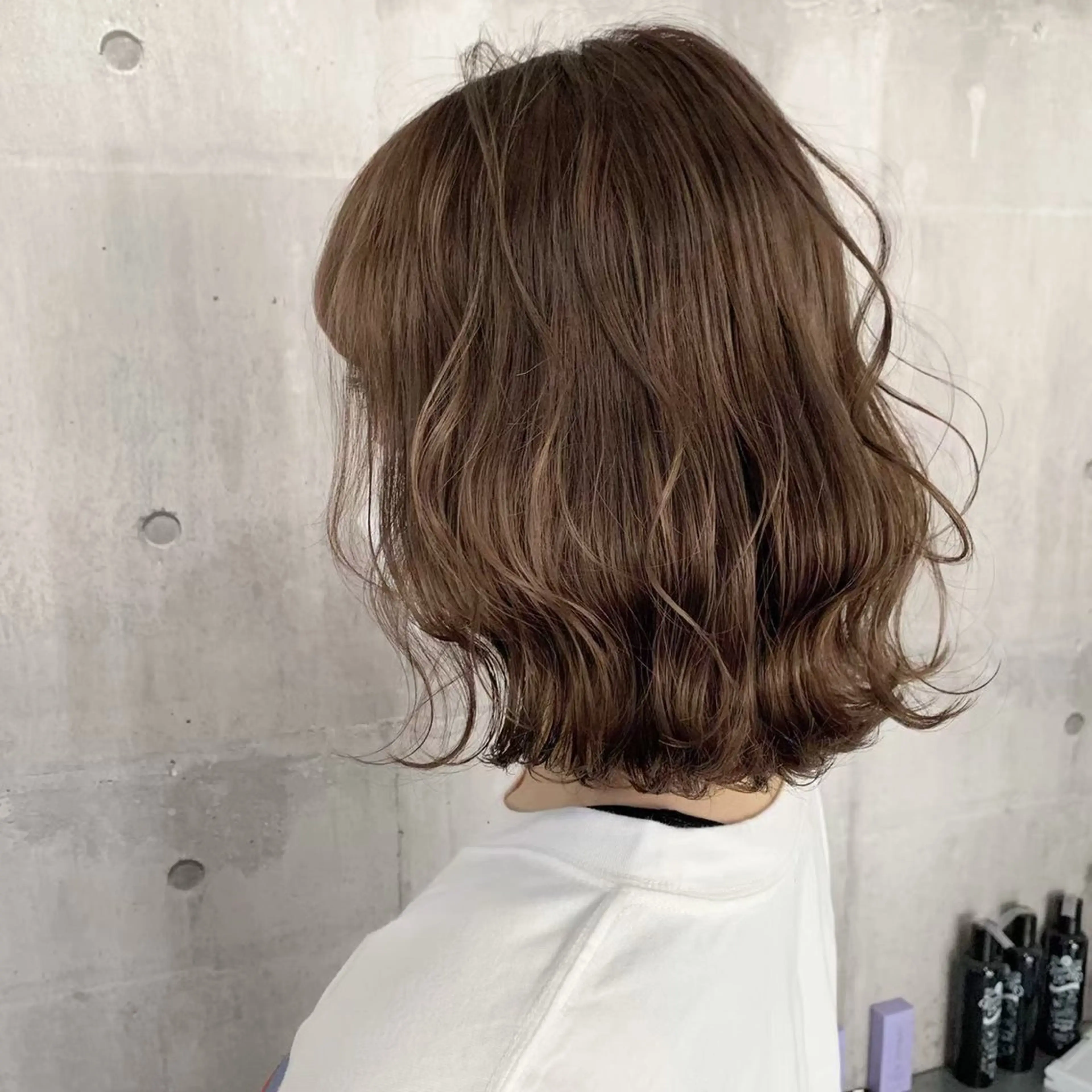 ミディアム カラー パーマ ヘアアレンジ ミディアムパーマ ブリーチ 透明感カラー ダブルカラー グラデーションカラー 曲がる縮毛矯正特化 亮輔【江坂駅すぐ】のヘアスタイル