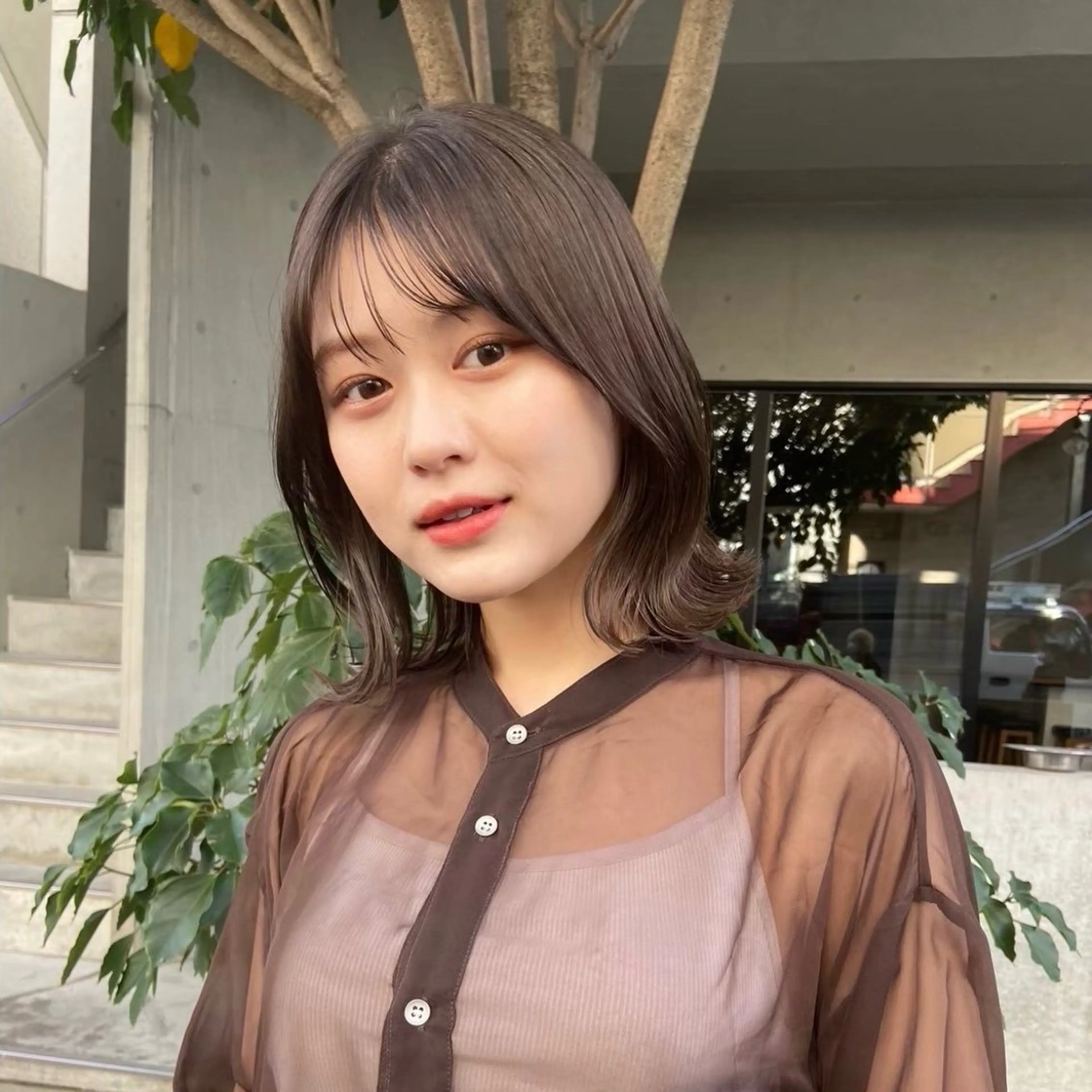 ミディアム カラー 透けるカラー 🫧‪かふうのヘアスタイル