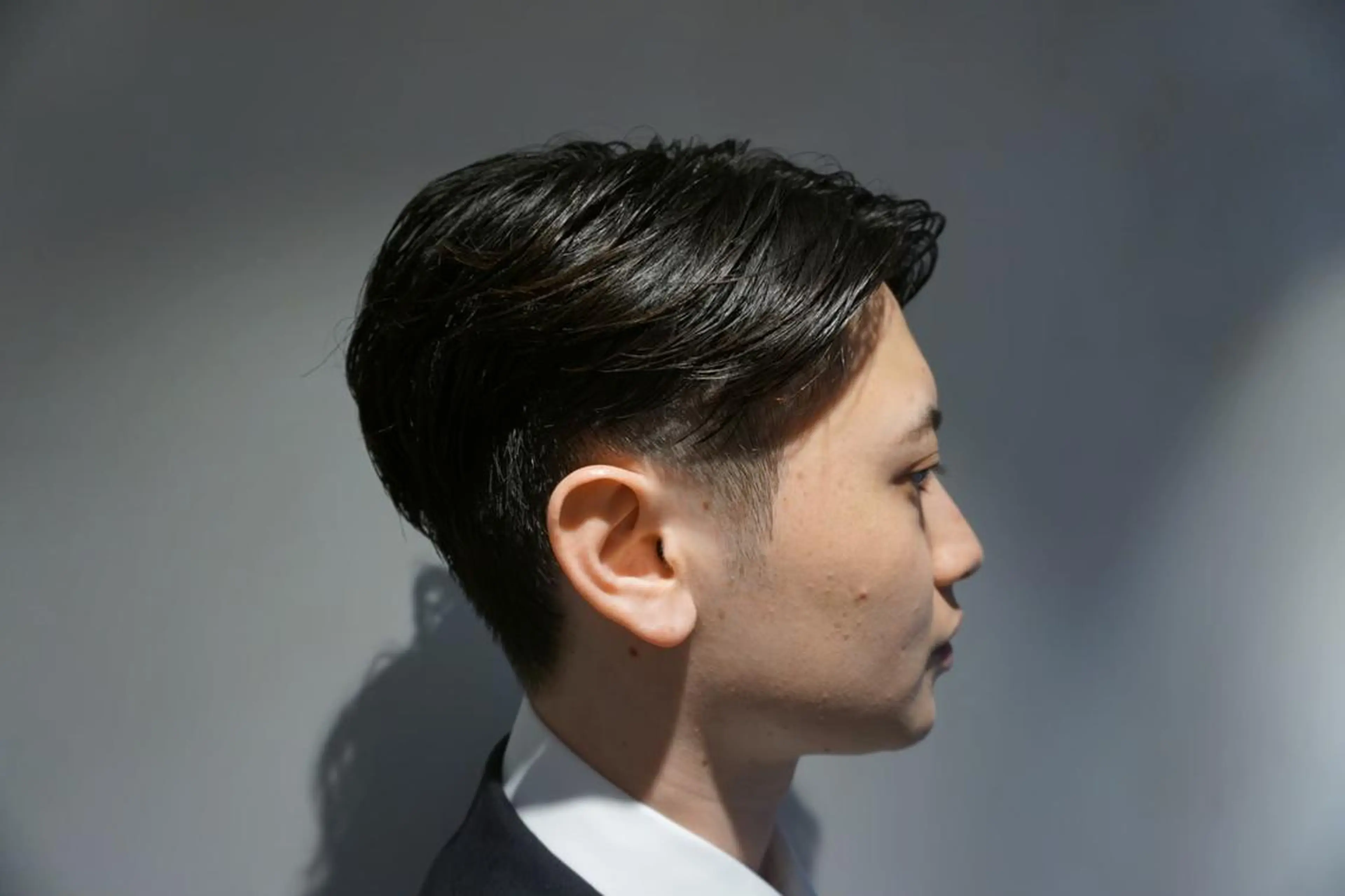 ショート メンズ アップバング ビジネス マッシュ メンズパーマ メンズツイストパーマ カット 高橋 英彦のヘアスタイル