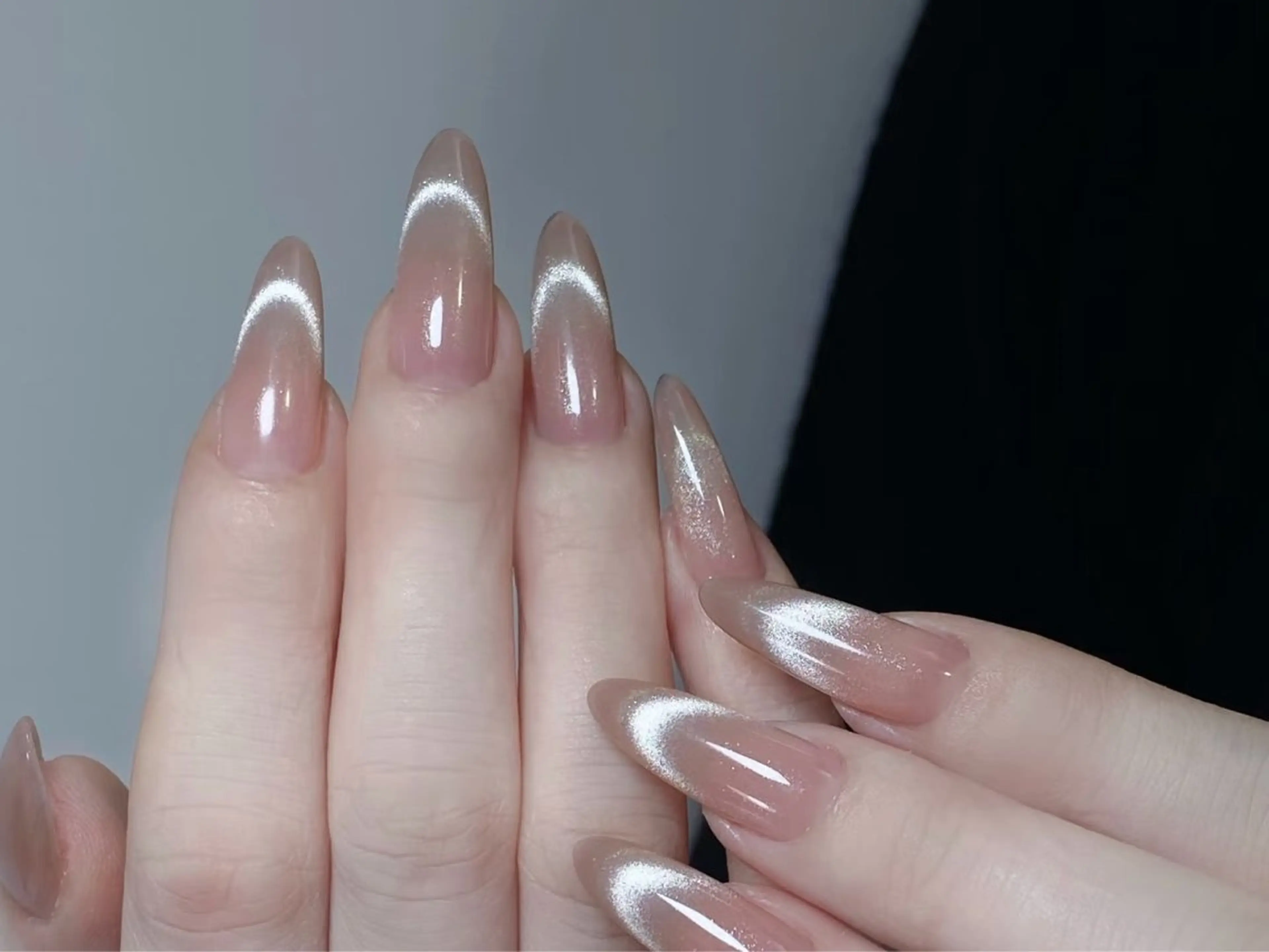 ネイル オーロラネイル チークネイル 長さ出し フットネイル フレンチネイル ハンドネイル J&C Nail Salon吉祥寺所属・Yu Ki ネイルのネイルデザイン