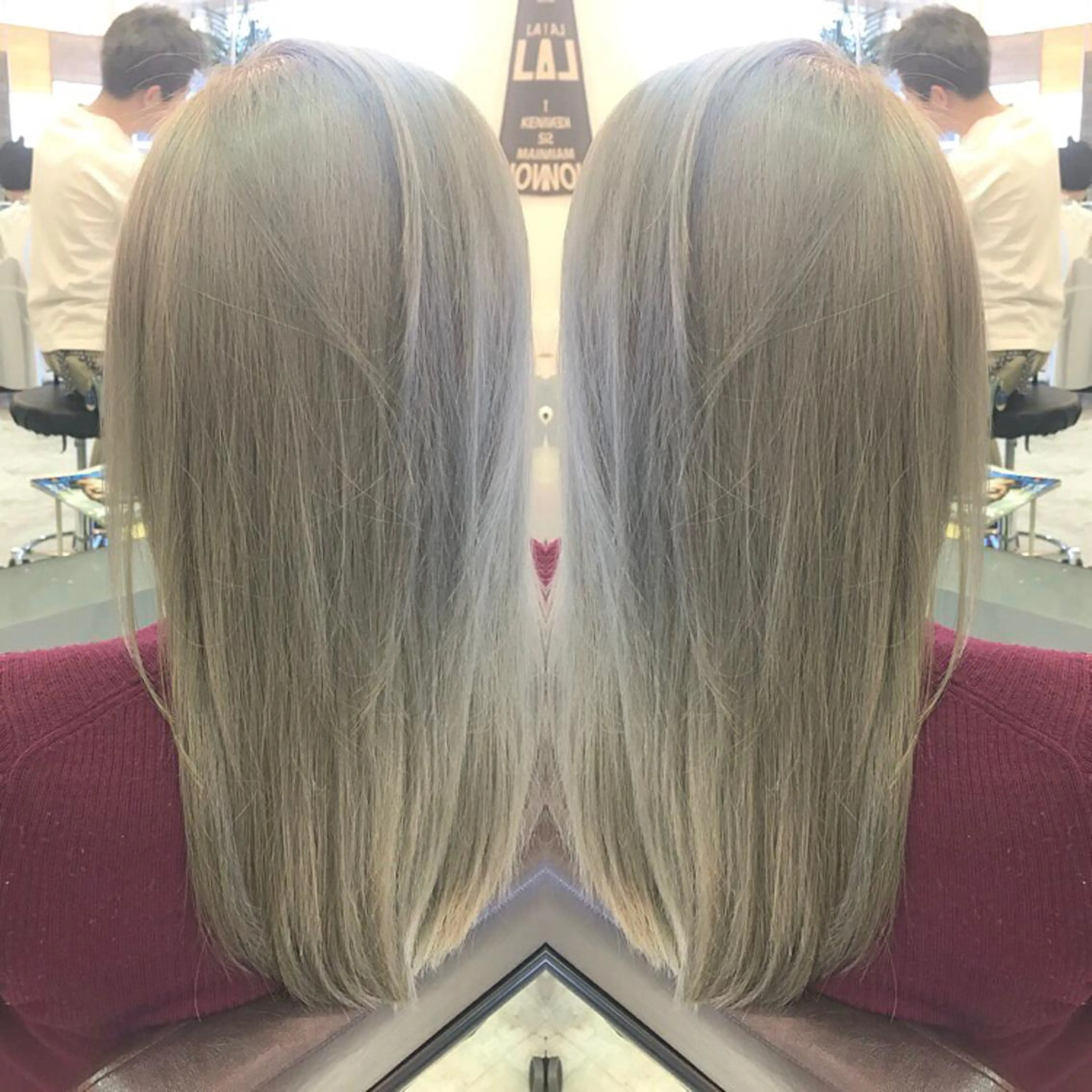 セミロング カラー 青木 茂樹⭐️ 透明感カラーのヘアスタイル