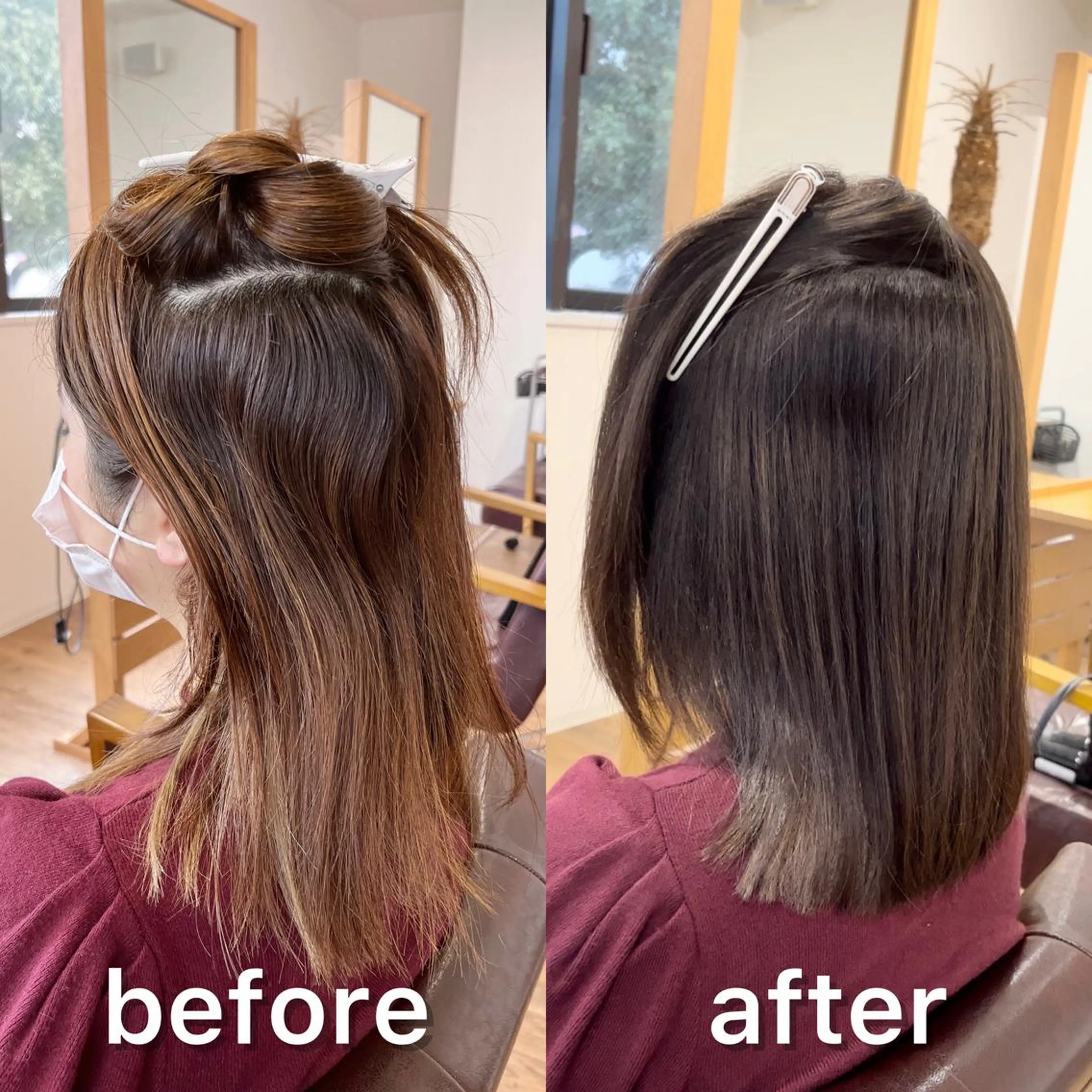 ミディアム カラー ハイライトカラー くせ毛 ハイライト 髪質改善 縮毛矯正 髪質改善特化KIZU /艶髪研究（京都）のヘアスタイル