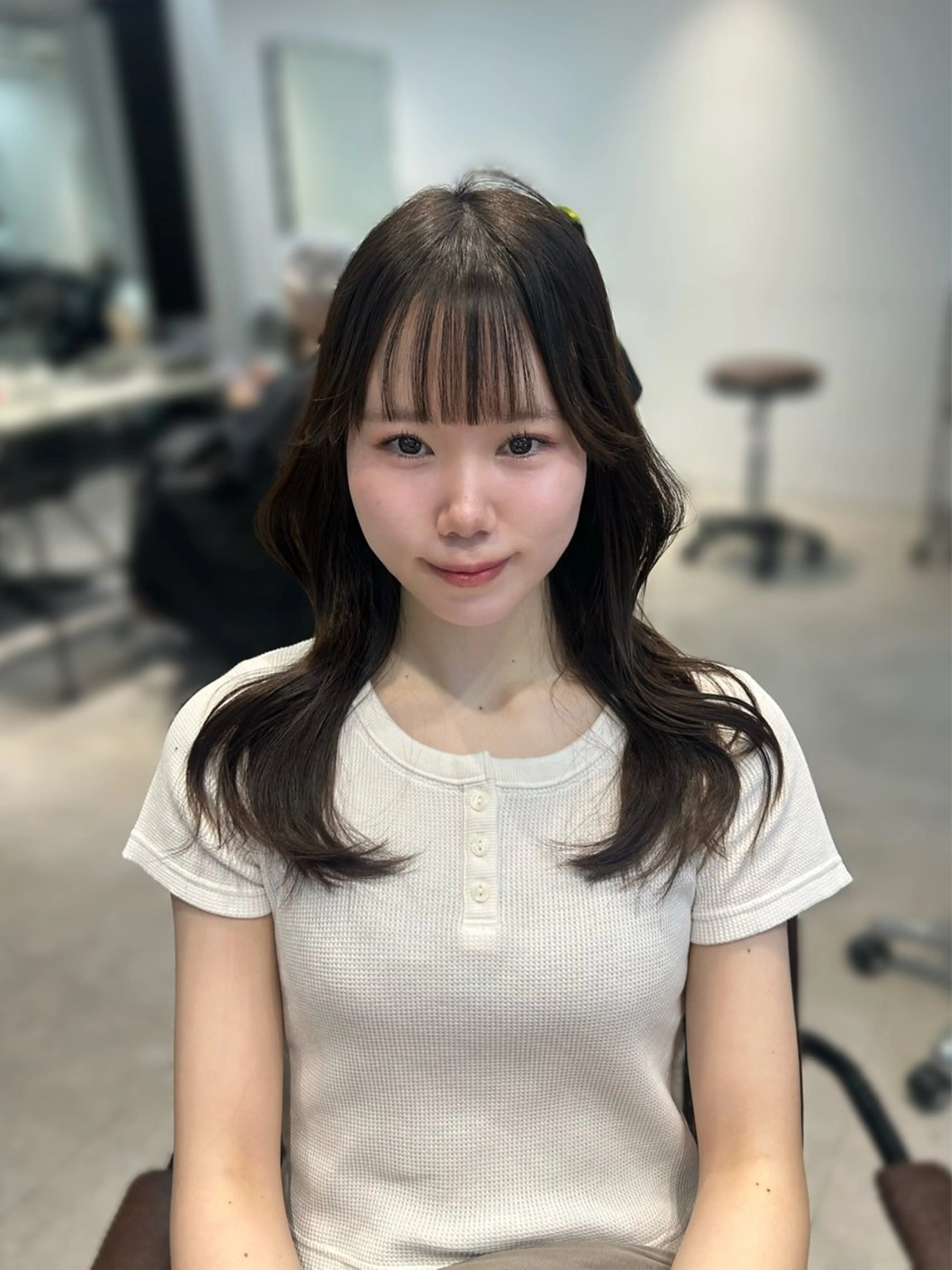 ロング カット ninaアイドル前髪 ×透明感🎀のヘアスタイル