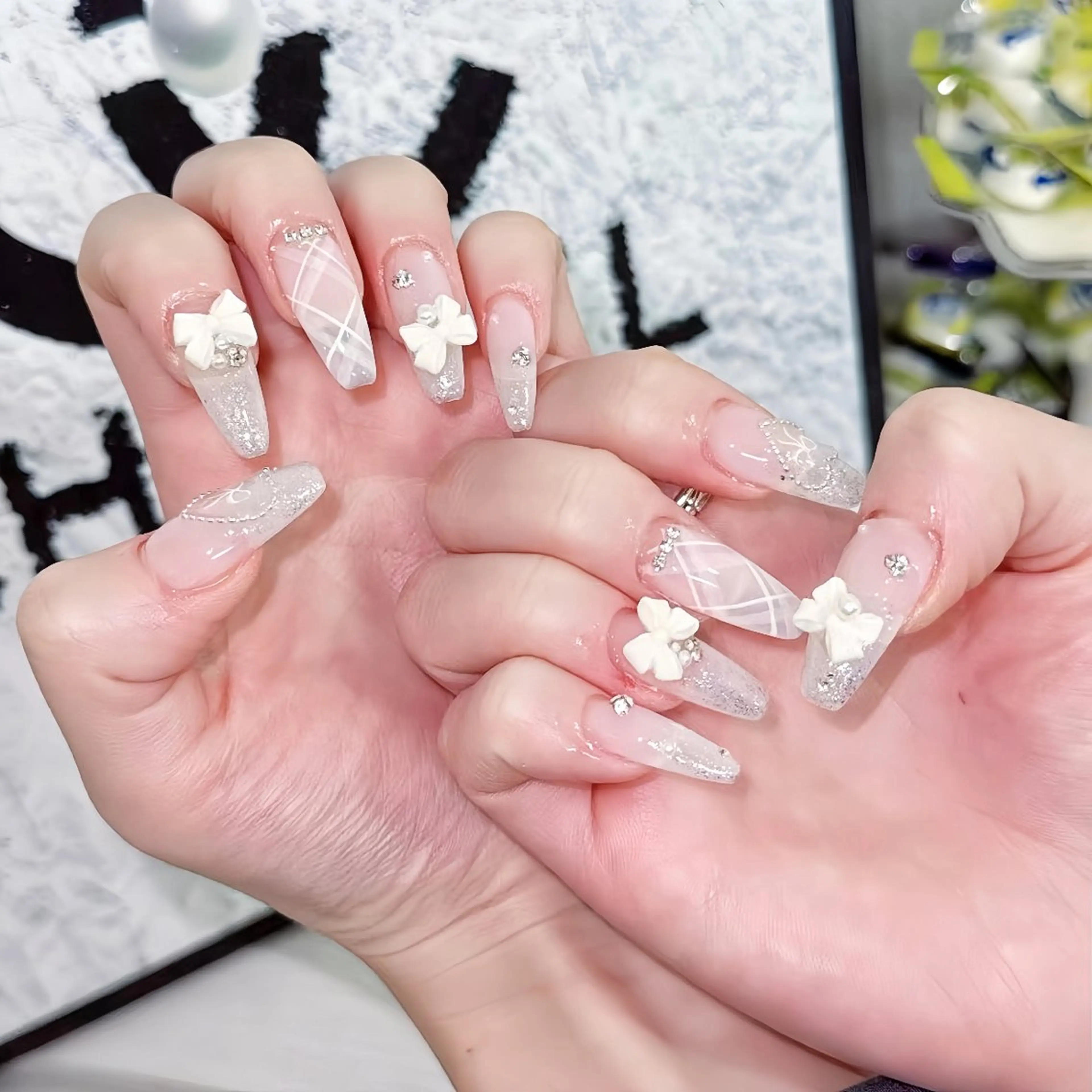 ネイル 長さ出し ジェルネイル 韓国ネイル マグネットネイル 持ち込み ハンドネイル Egao Nail錦糸町店のネイルデザイン