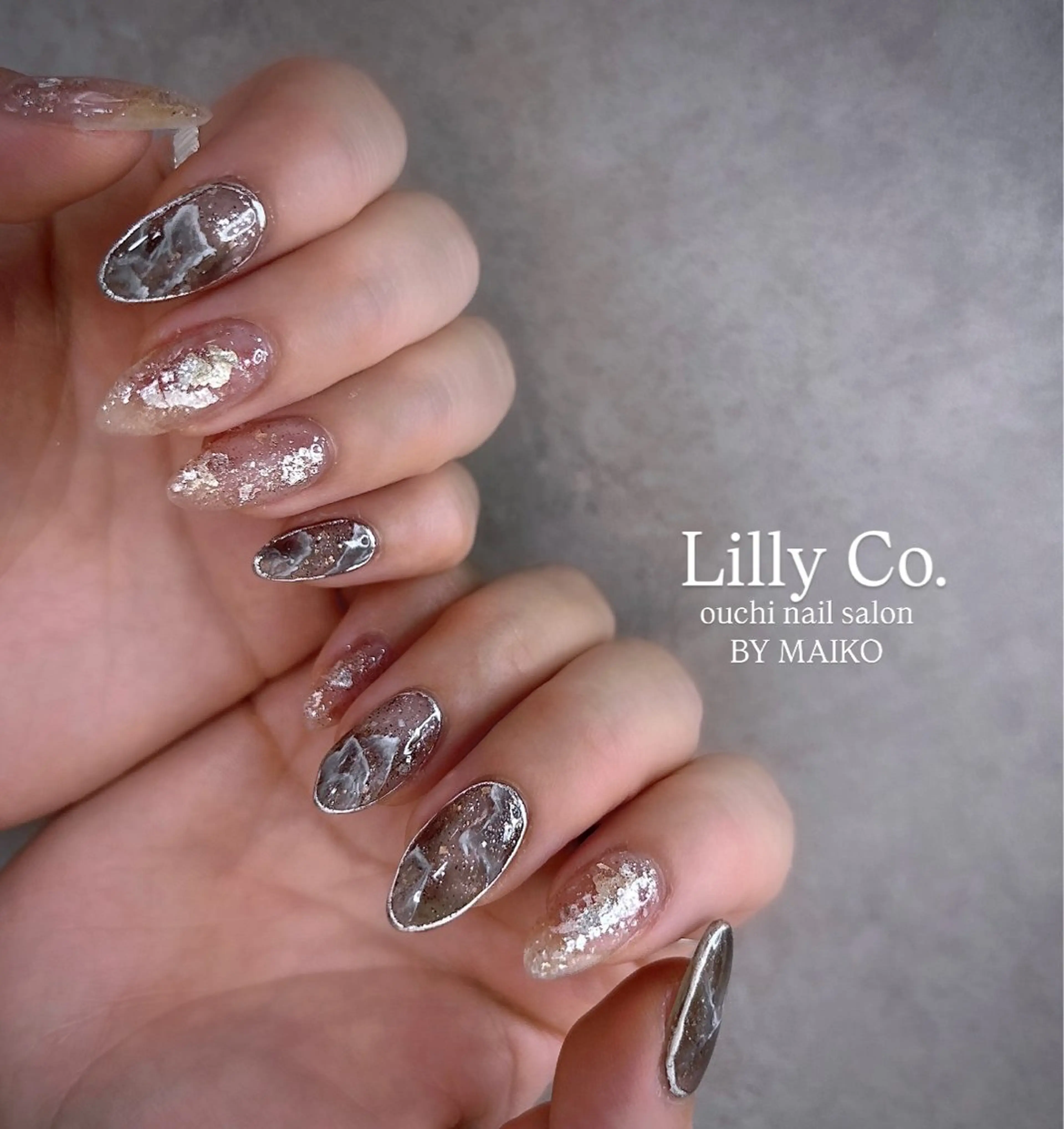 ネイル 大理石ネイル(マーブル) ハンドネイル ハンドケア Lilly Co.のネイルデザイン