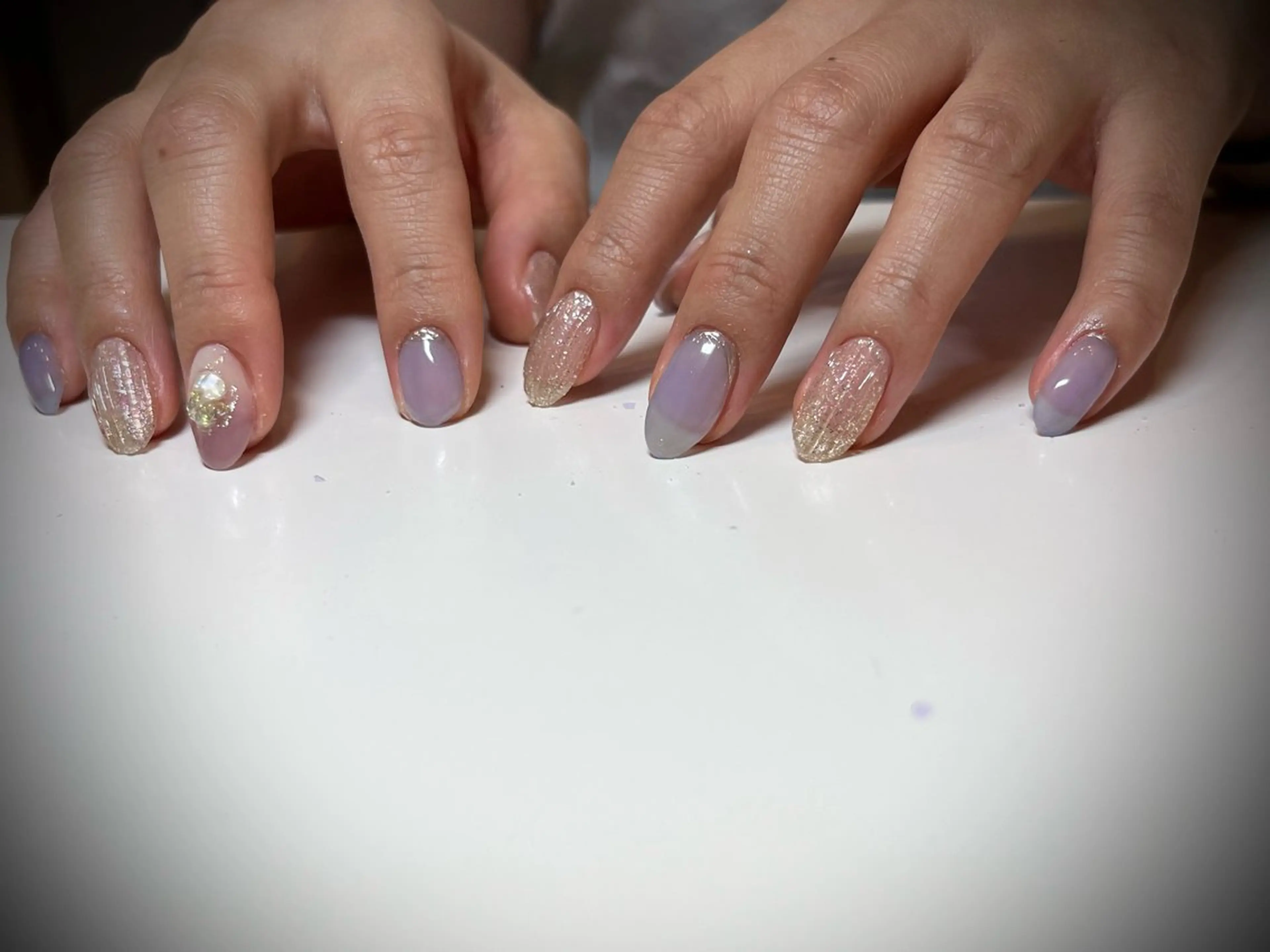 ネイル ジェルネイル ラメ(グリッター) マグネットネイル 持ち込み パラジェル ハンドネイル himitsu kichiのネイルデザイン