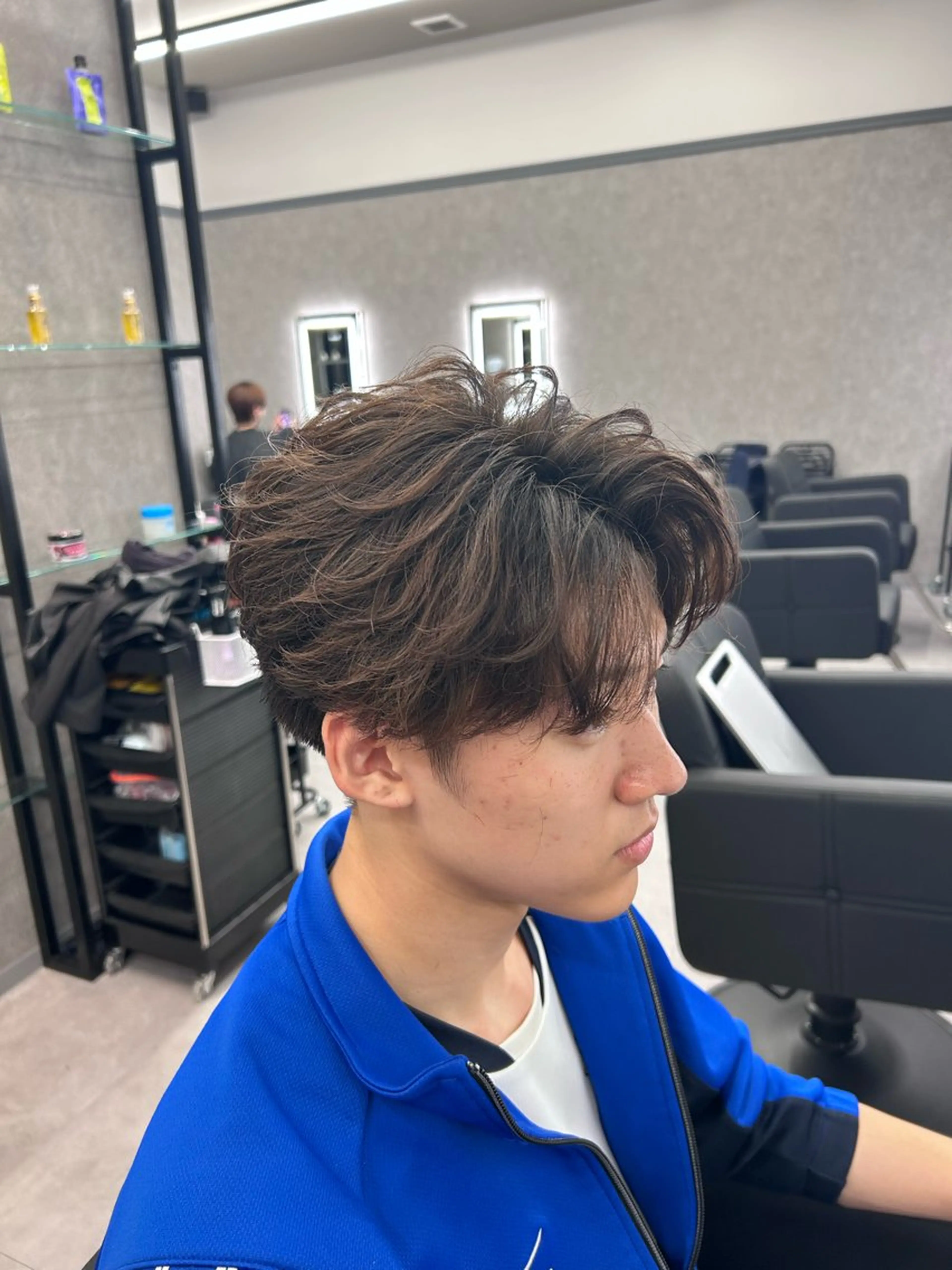 ショート カラー パーマ メンズ フェザーパーマ メンズパーマ メンズ特化 👑YUTAのヘアスタイル