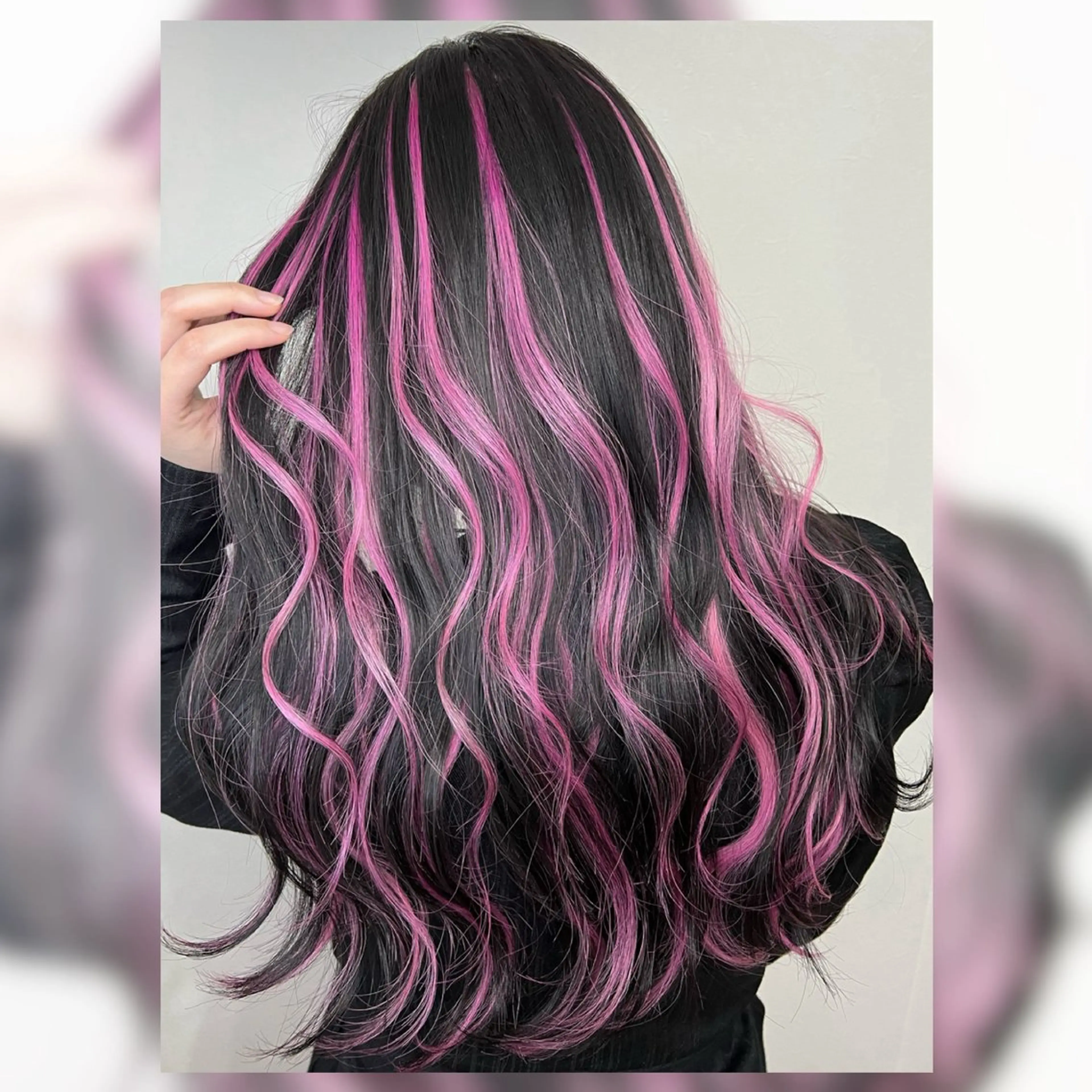 ロング カラー 黒髪 ブリーチ デザインカラー ハイライトカラー ブリーチなしカラー エクステ ✨髪質改善×透明感 カラー✨岩下哲也のヘアスタイル