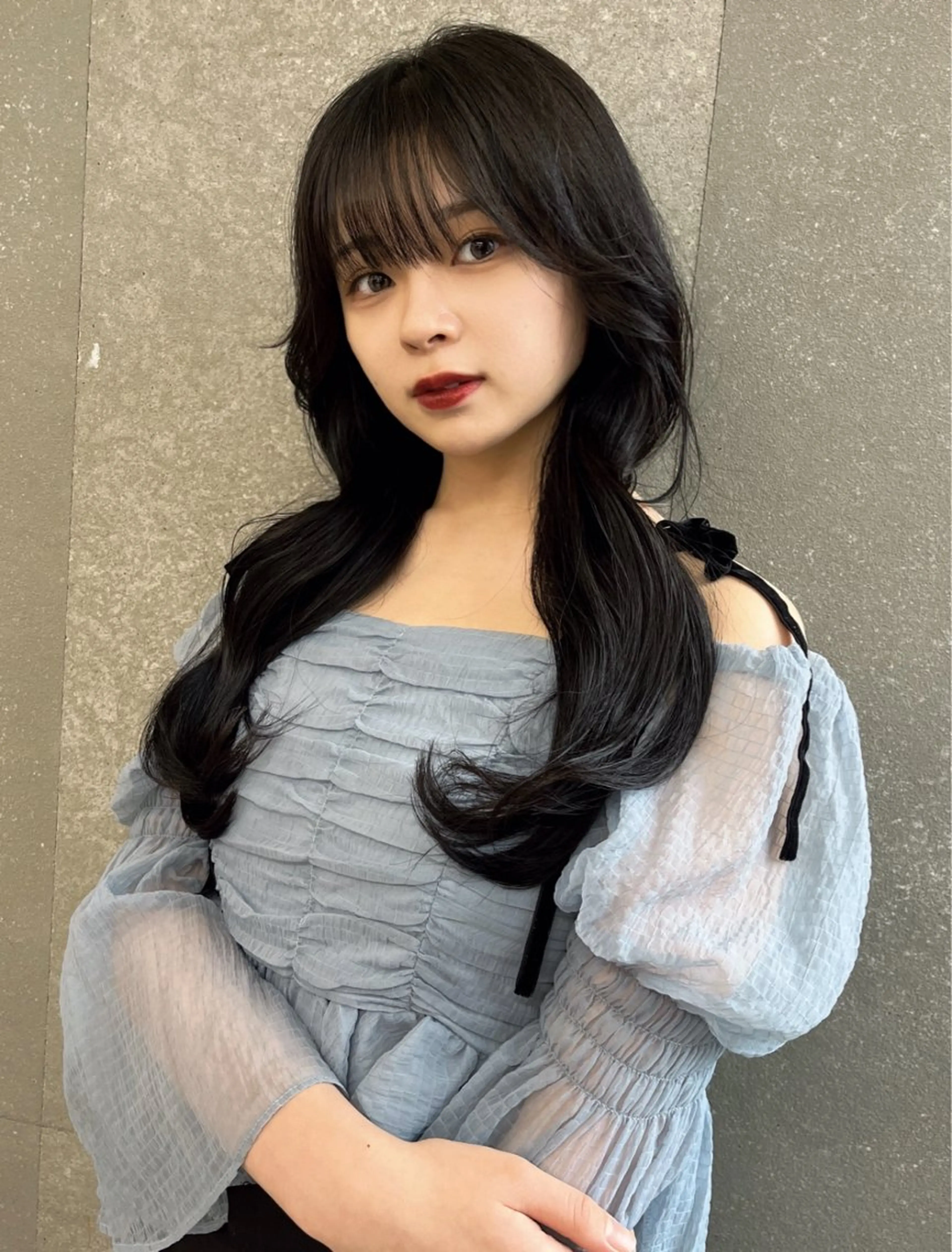 セミロング 山崎/ボブ縮毛矯正 レイヤー髪質改善のヘアスタイル