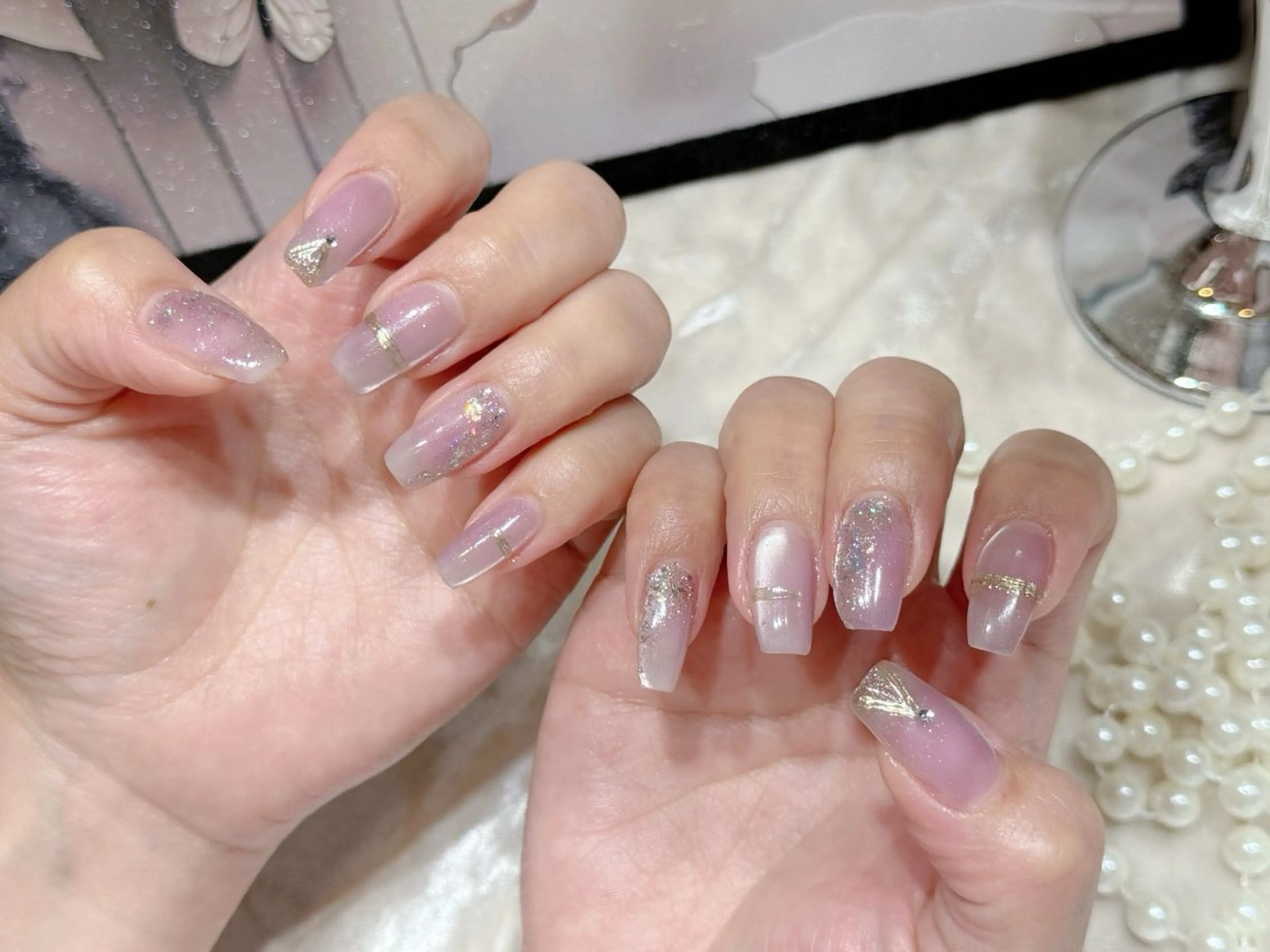 ネイル アートネイル フットネイル ジェルネイル ハート マグネットネイル Babarla Nailのネイルデザイン