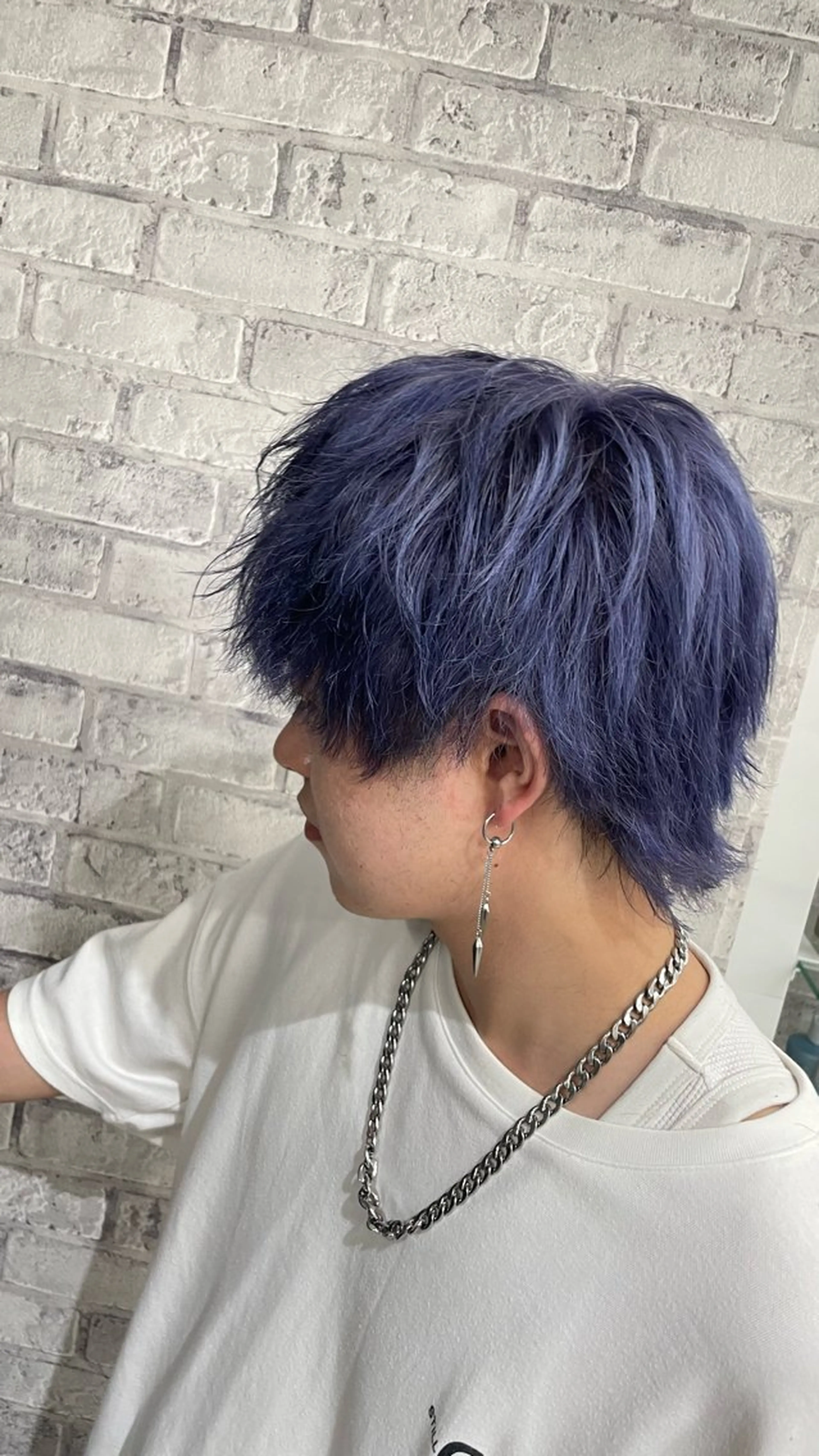 ショート カラー メンズ 🧸赤み消し🐾 ラベンダ/ミルクティのヘアスタイル