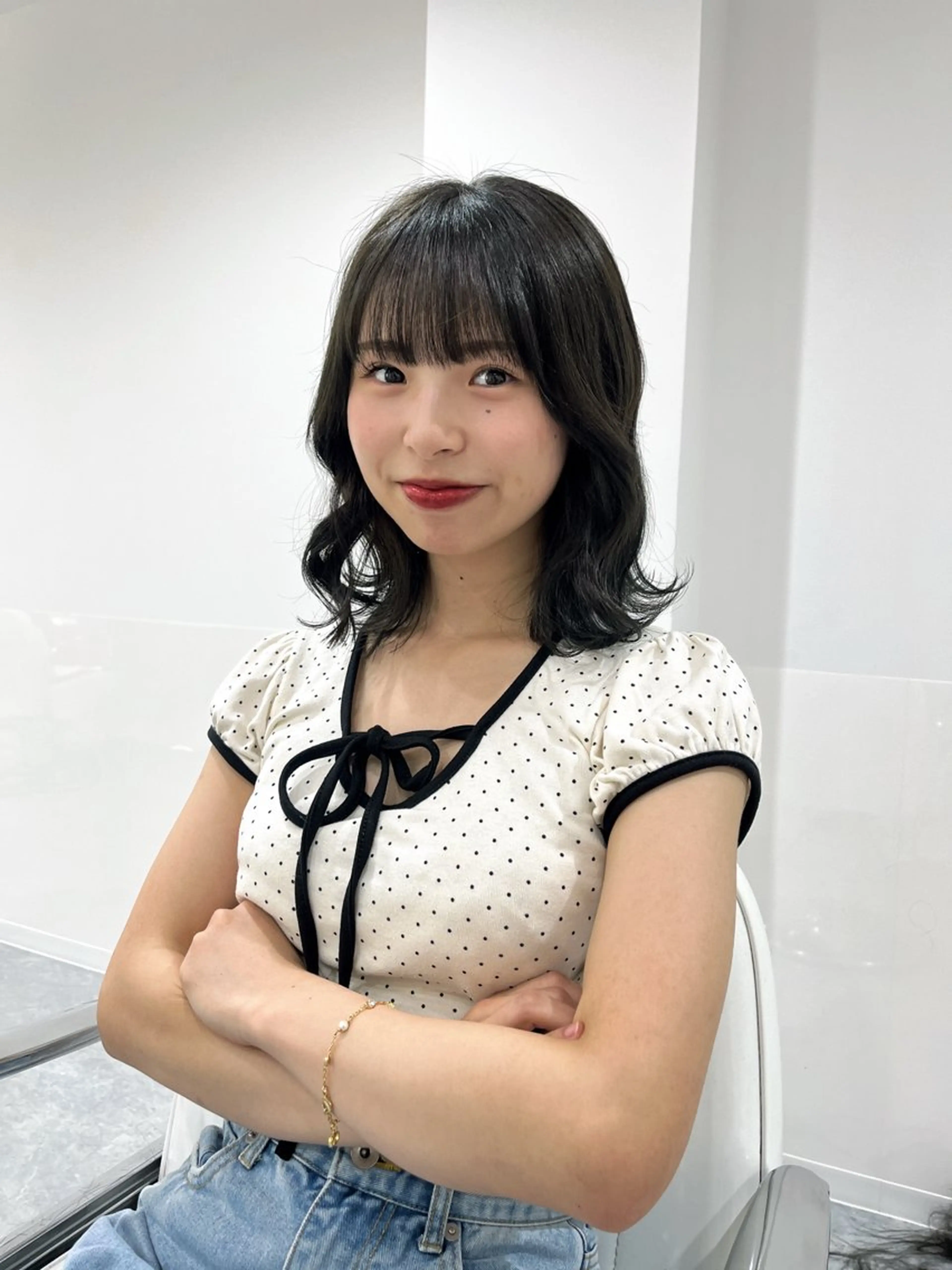 セミロング カラー カット ヘアカラー TaNa. 笑南(えみな)のヘアスタイル