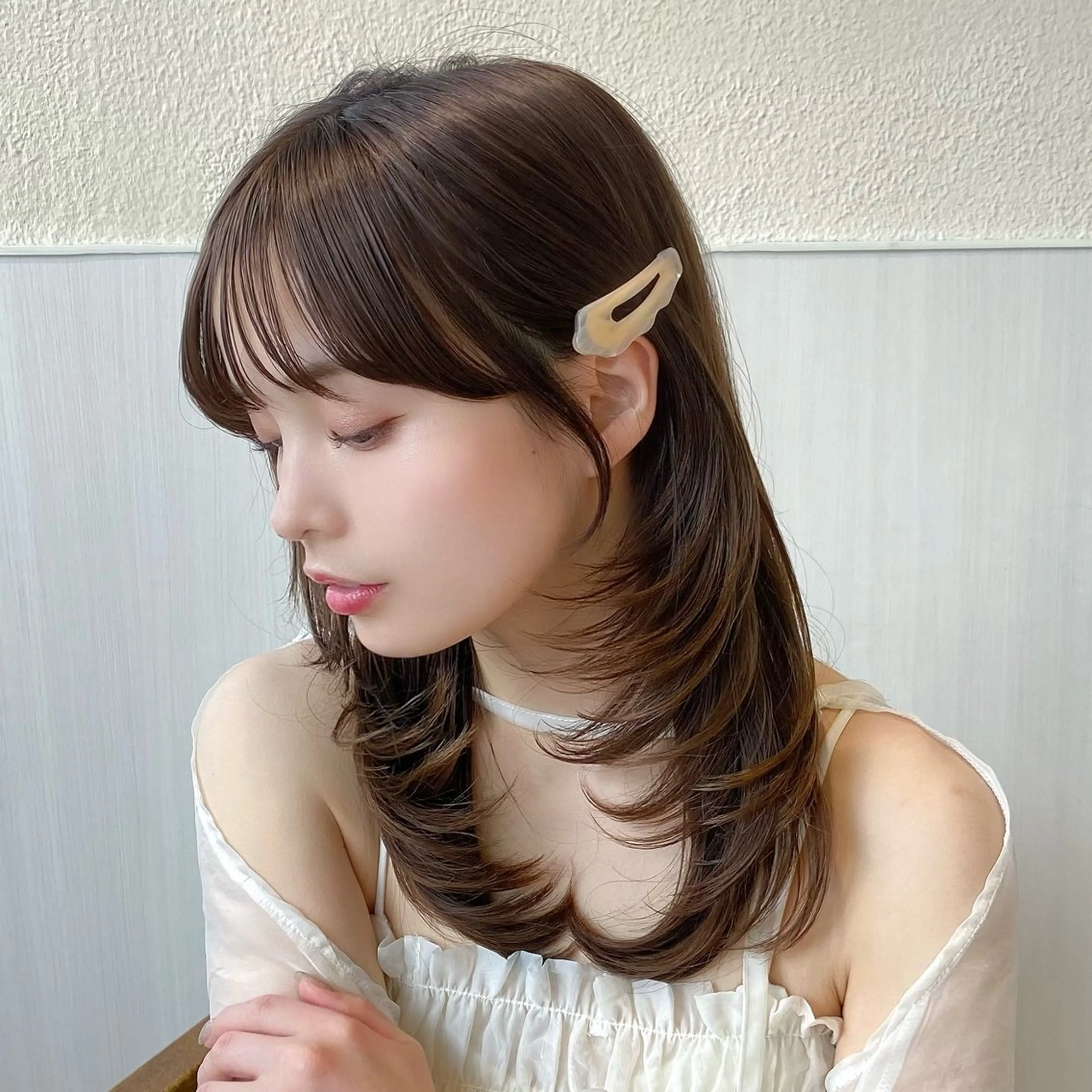 セミロング カラー カット トリートメント RIHO/愛されモテ /透明感カラーのヘアスタイル