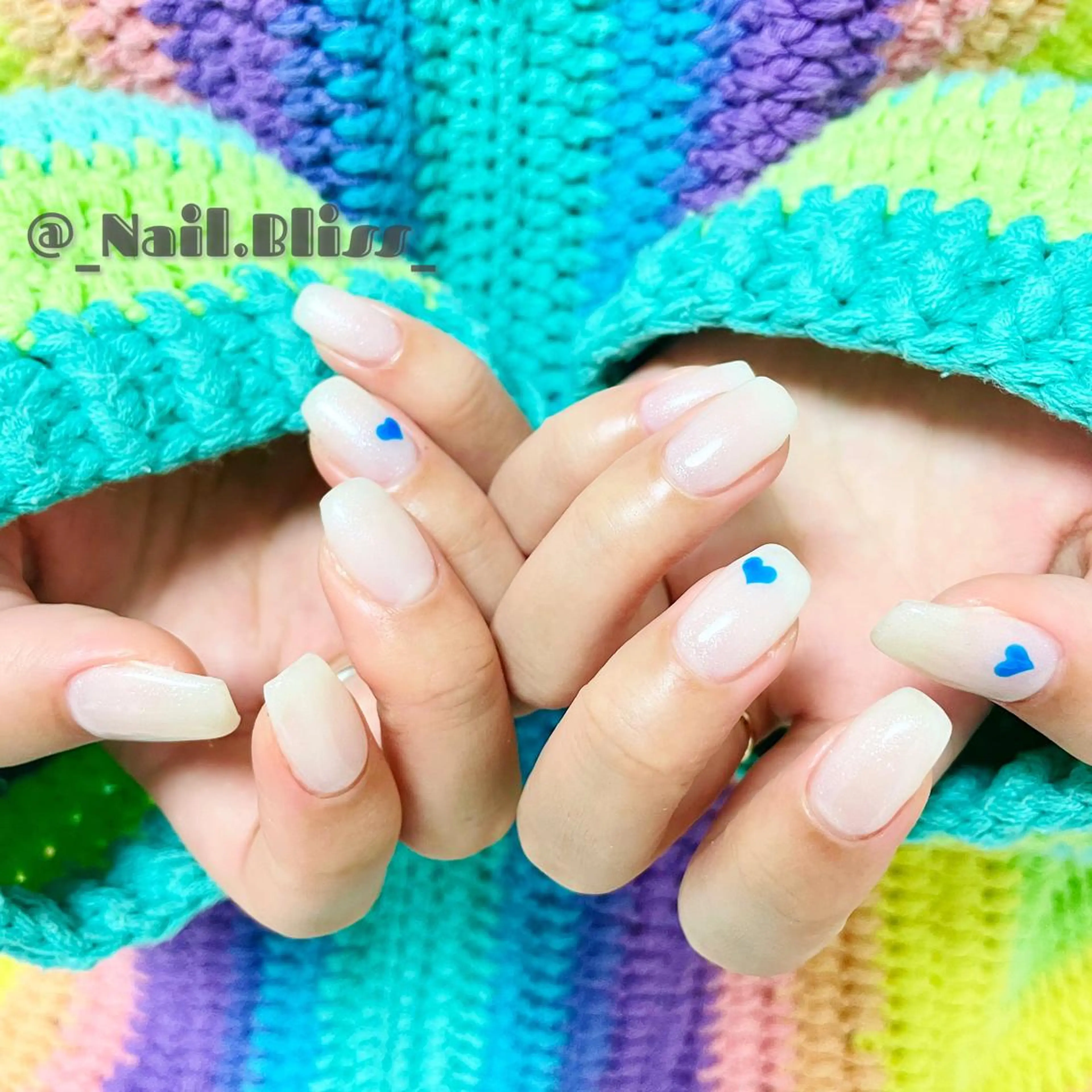 ネイル ハート シンプルネイル ハンドネイル NAIL BLISSのネイルデザイン