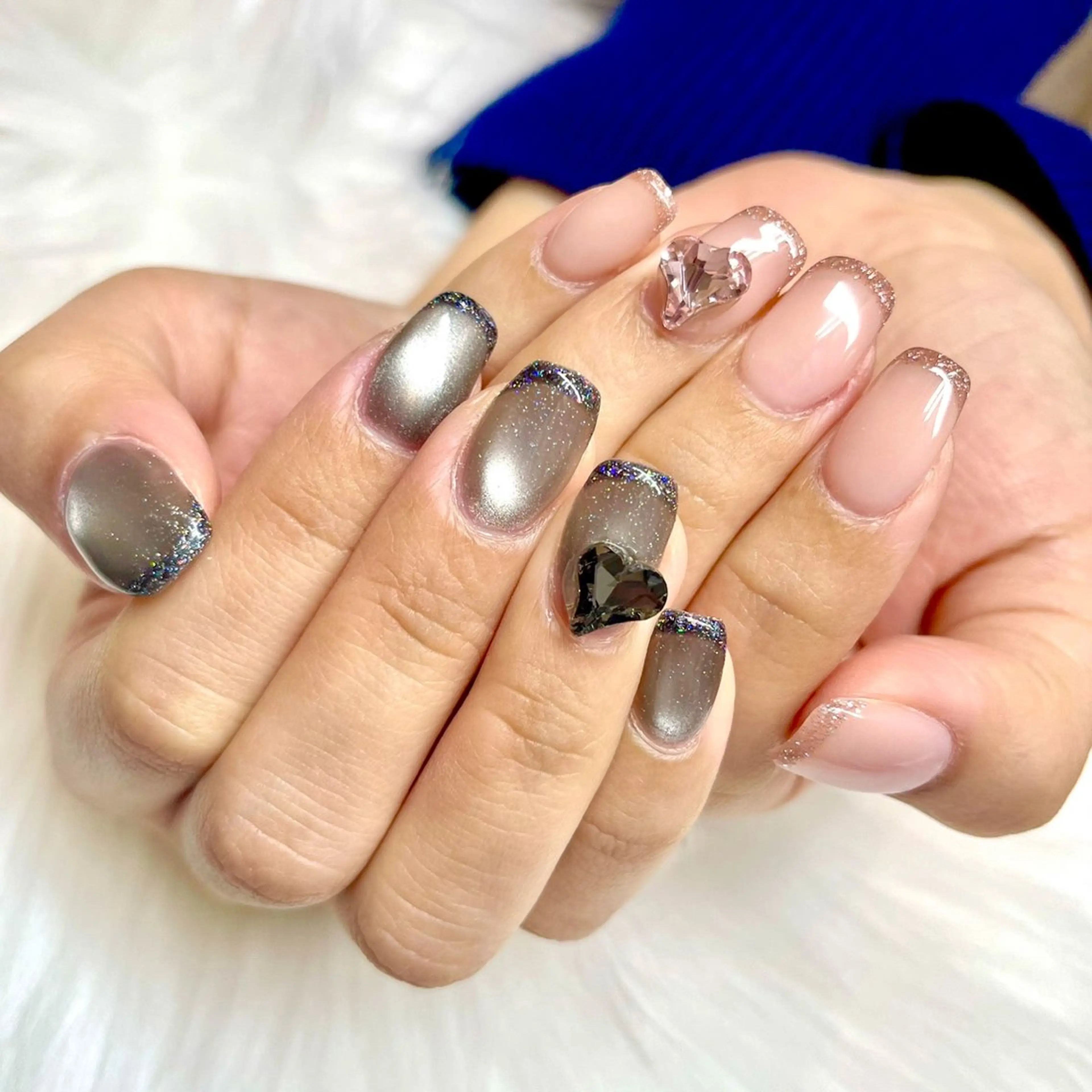 ネイル フラッシュネイル フレンチネイル マグネットネイル Lealea nのネイルデザイン