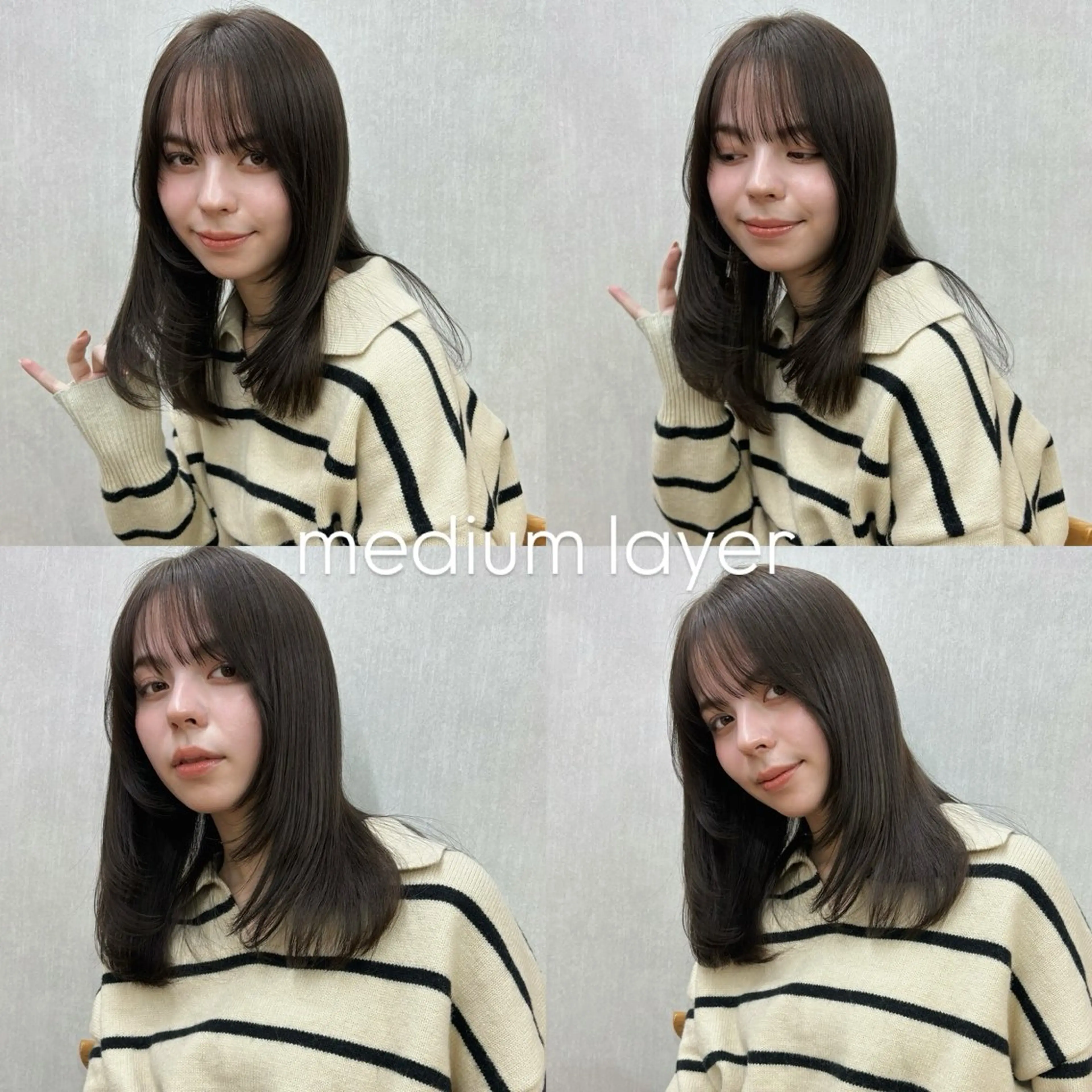 ミディアム レイヤーカット ボブ/ミディアム 親しみやすさ/さくらのヘアスタイル