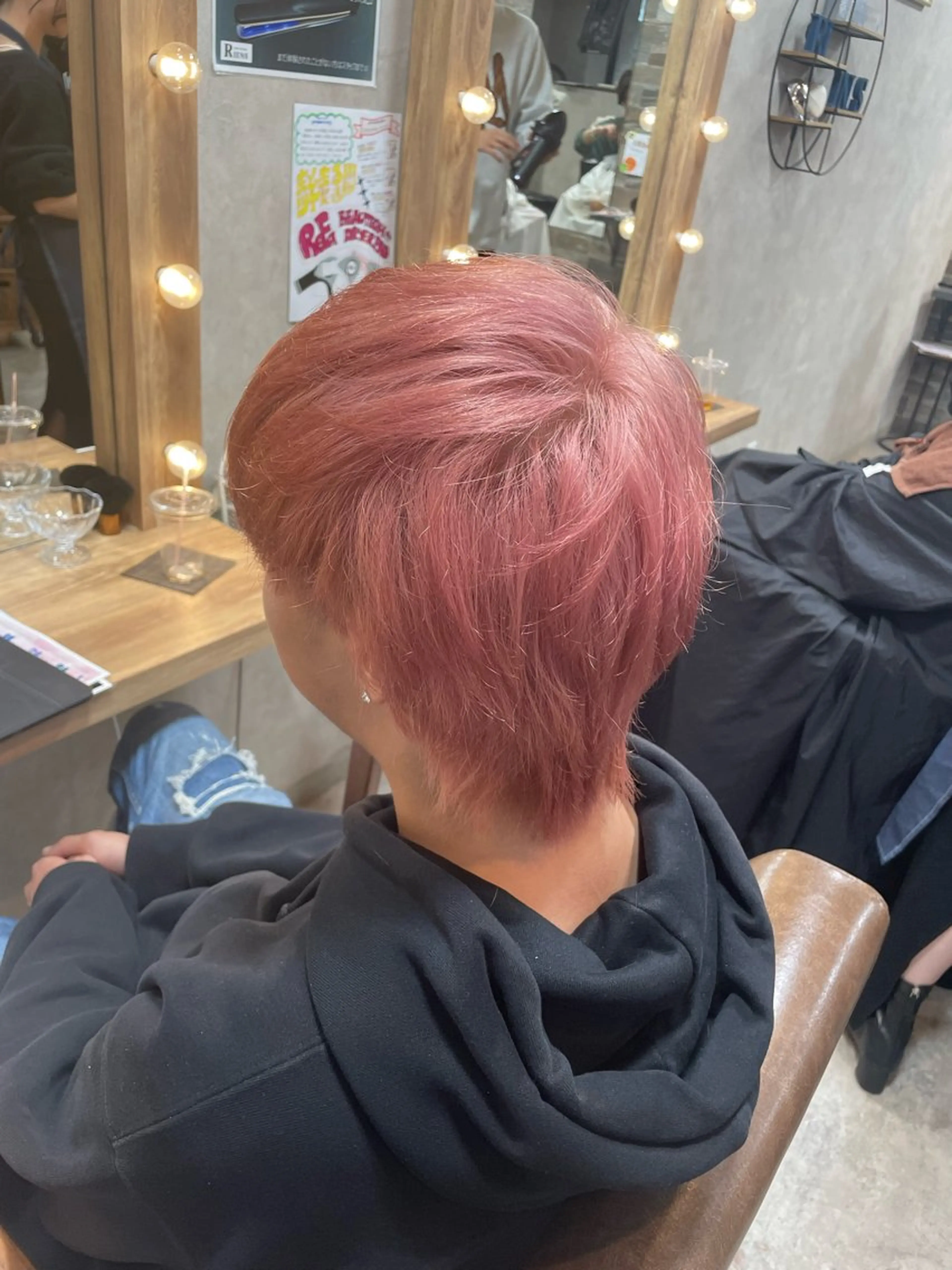 ショート カラー メンズ メンズブリーチ ブリーチ ピンクカラー カット ヘアカラー RIENS aura / ayu ♡のヘアスタイル