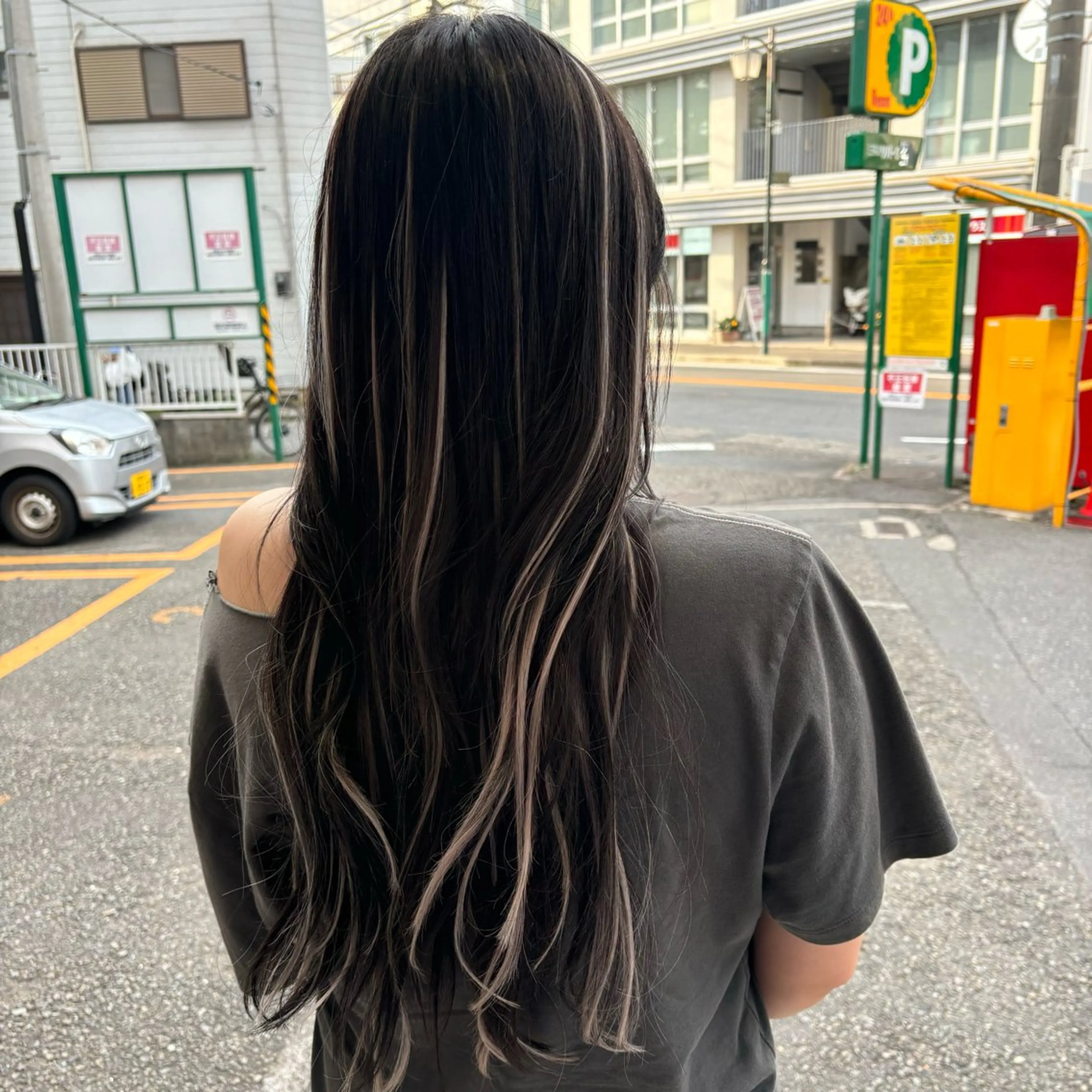 ロング エクステ 🎀ハイトーン/ 艶カラー/夕月🎀のヘアスタイル