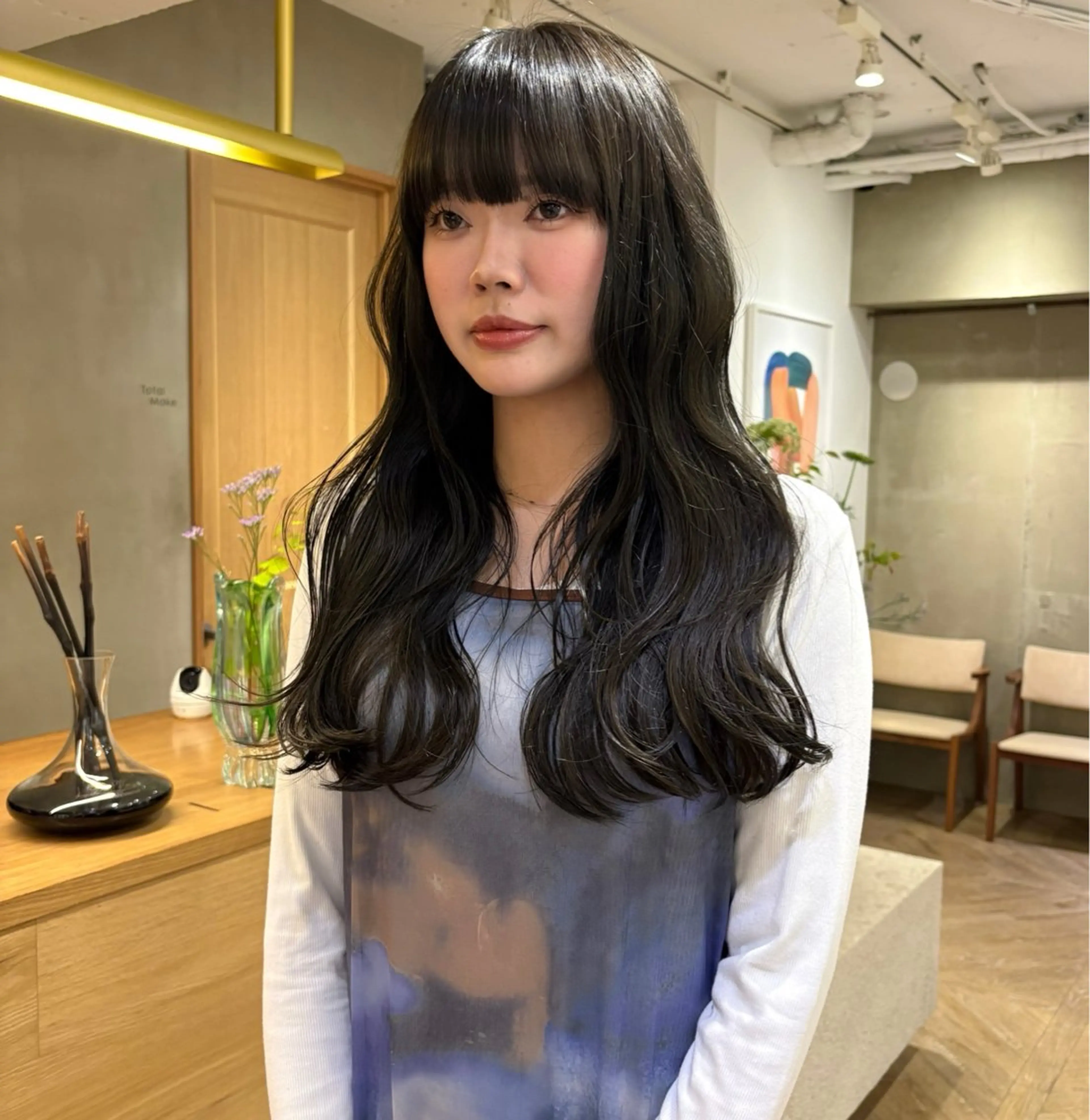 ロング カラー ヘアカラー レイヤーカット🐩 透明感カラー モカのヘアスタイル