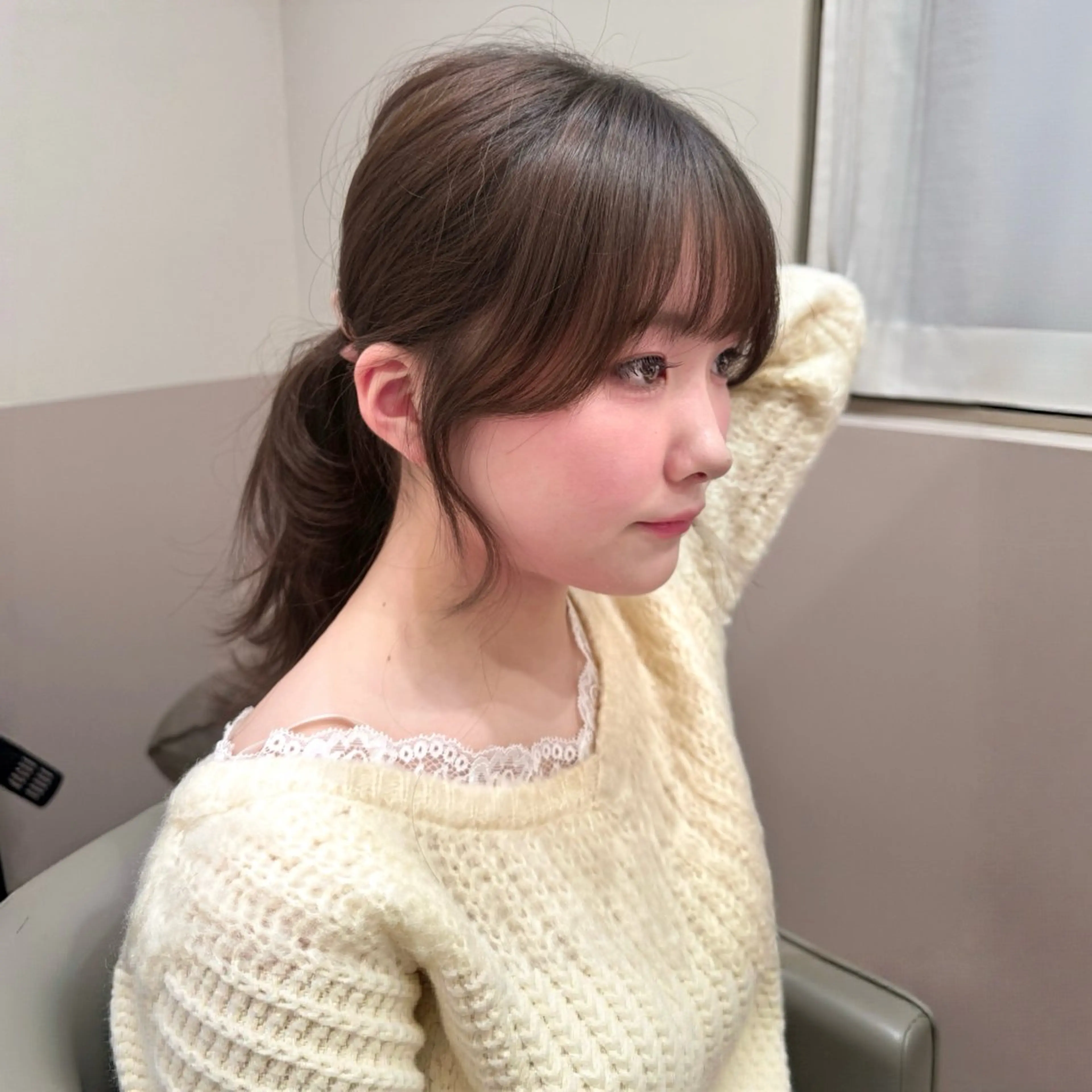 ミディアム カラー カット ヘアカラー トリートメント 🎀レイヤー×透明感 ×髪質改善🎀米田のヘアスタイル