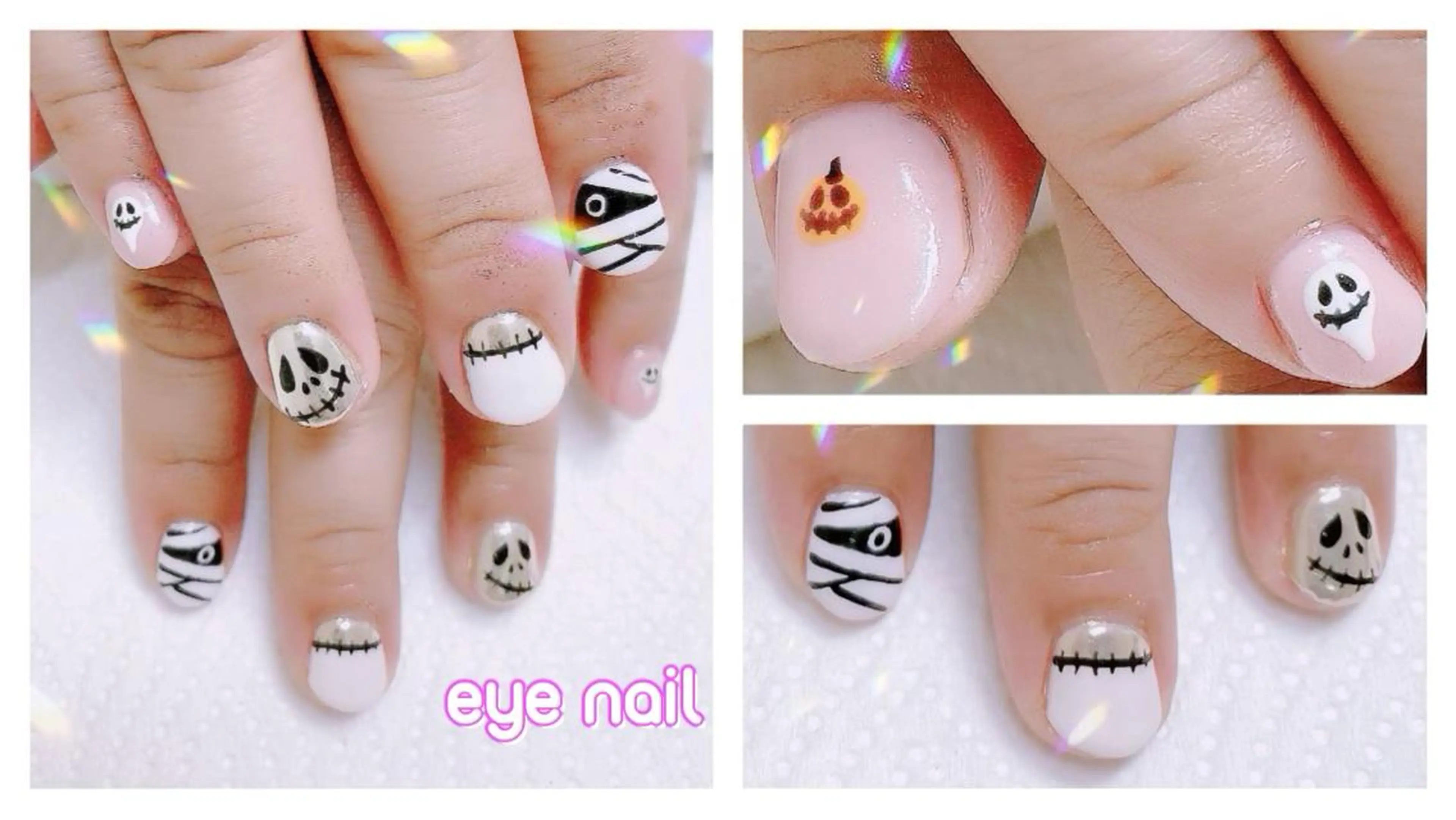 ネイル ハロウィン ミラーネイル ハンドネイル Eye nailのネイルデザイン