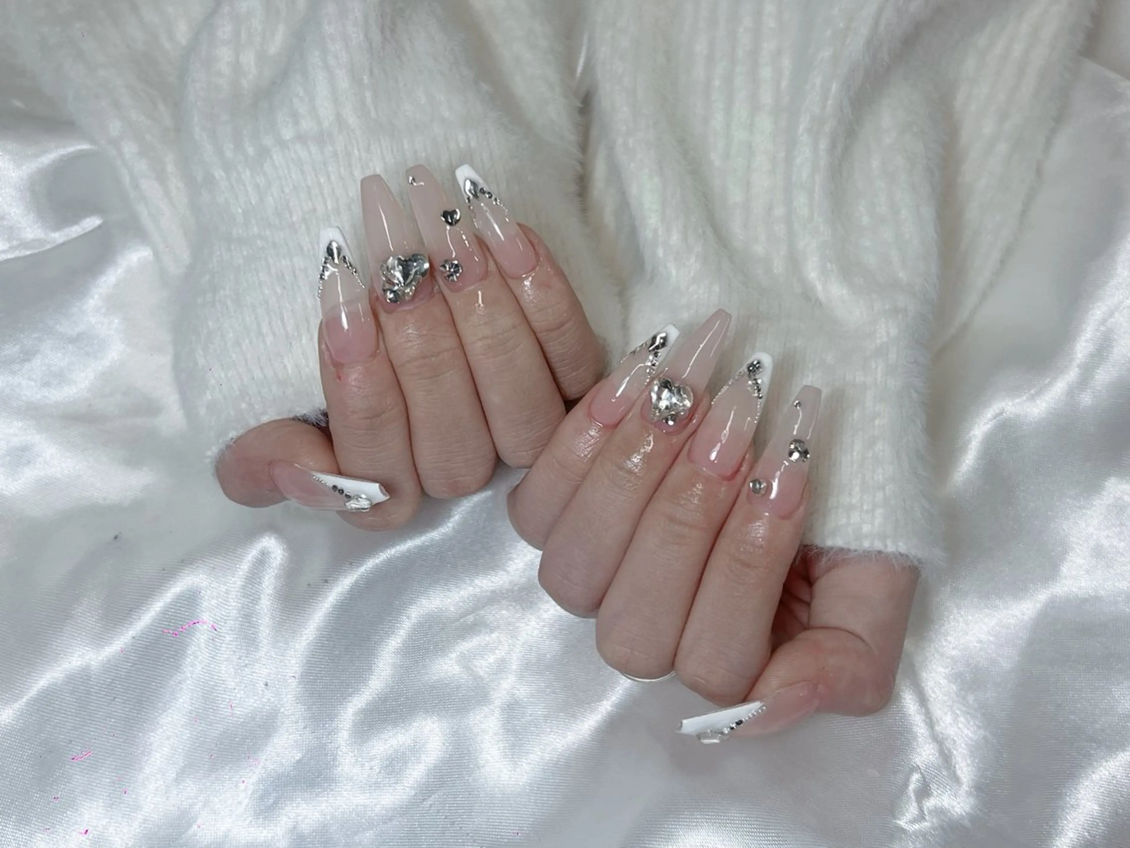 ネイル 成人式 フラッシュネイル フレンチネイル ジェルネイル グラデーション ハンドネイル Lya  Nail Yumi❤️のネイルデザイン