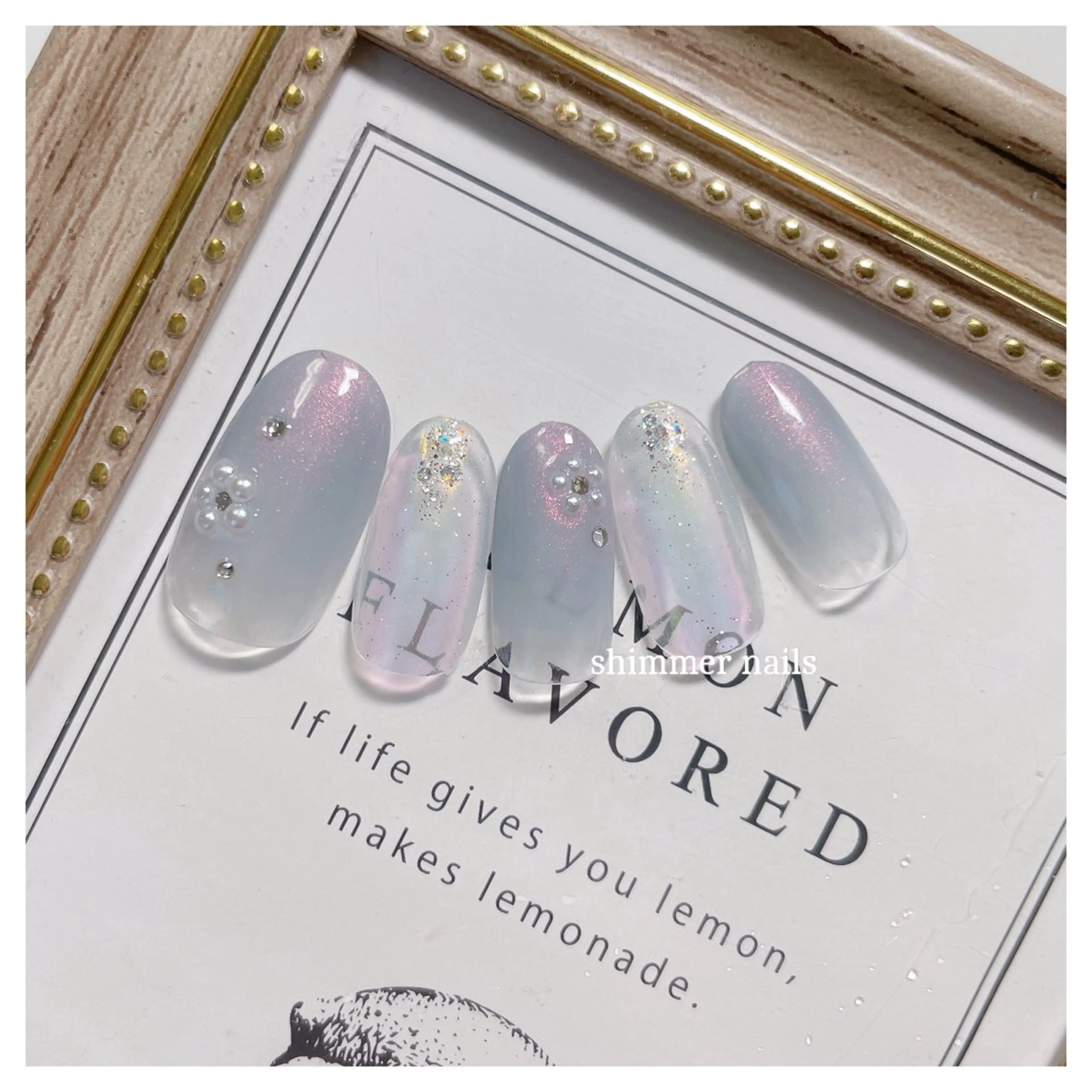 ネイル ブルー shimmer nailsのネイルデザイン