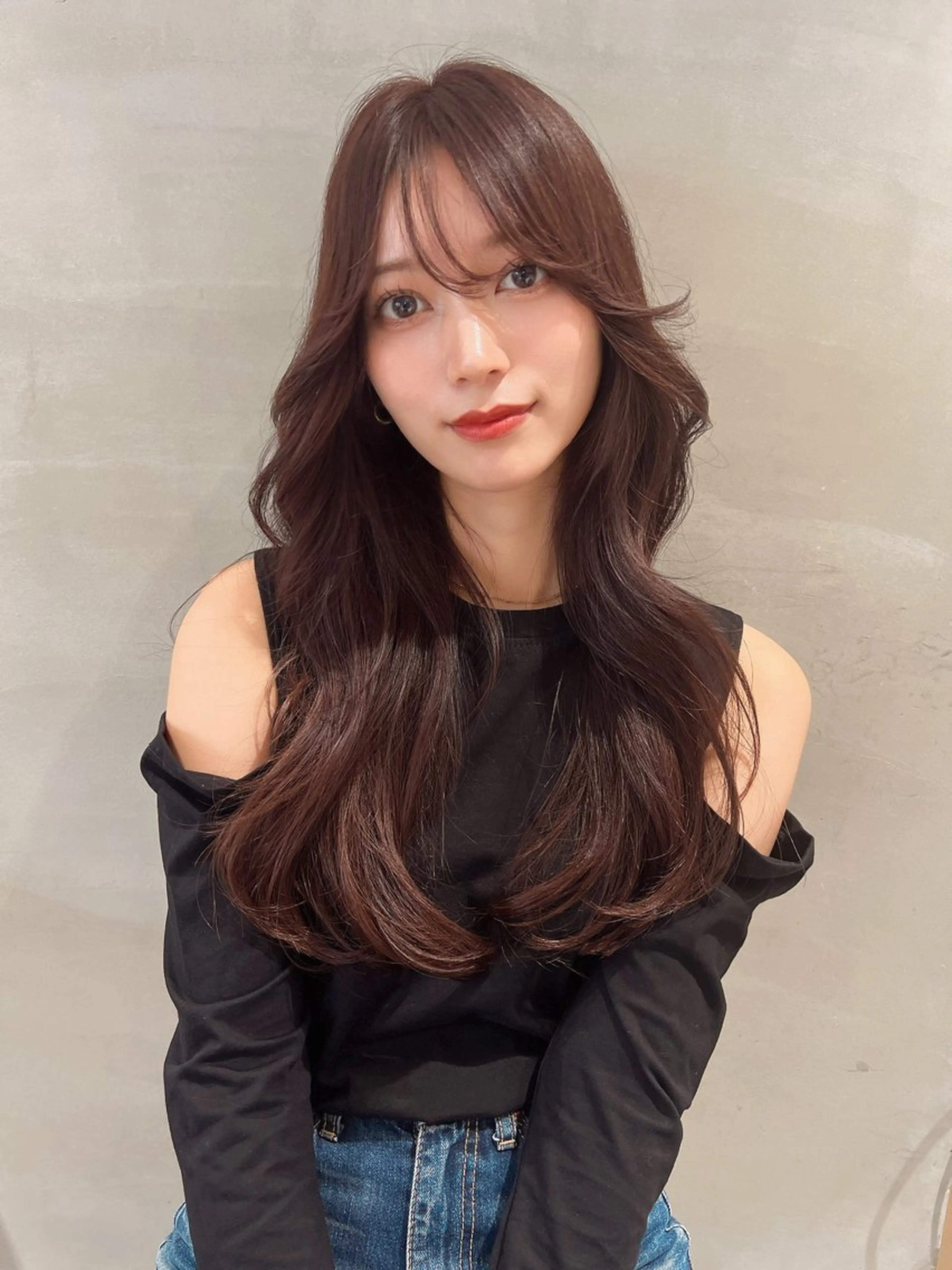 ロング カラー レイヤーカット トリートメント カット ヘアカラー トリートメント youres  hair恵比寿本店所属・小山潤/韓国レイヤー /顔周りカットのヘアスタイル