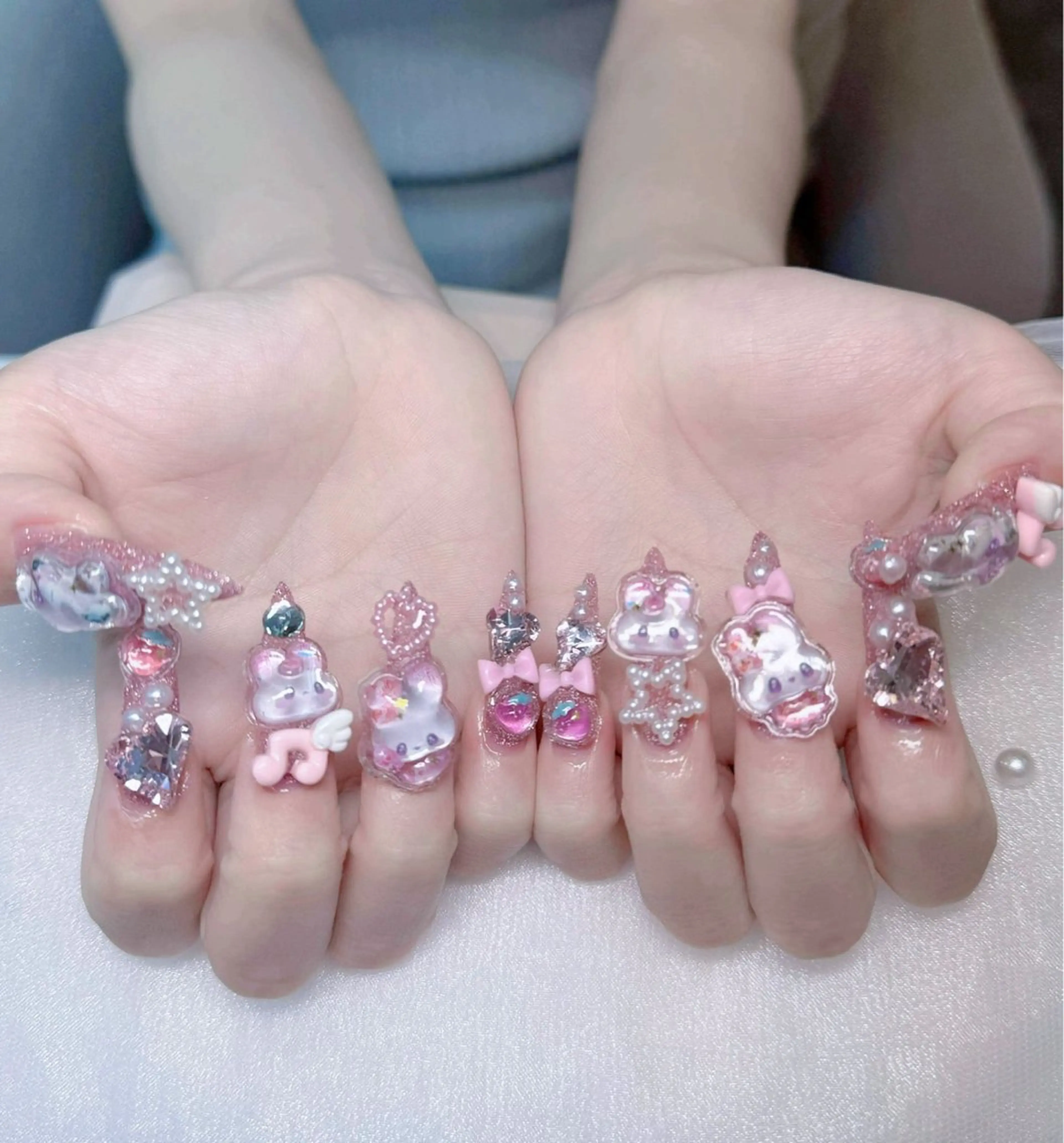 ネイル ジェルネイル グラデーション ロングネイル 持ち込み スカルプネイル MIYU nail リナのネイルデザイン