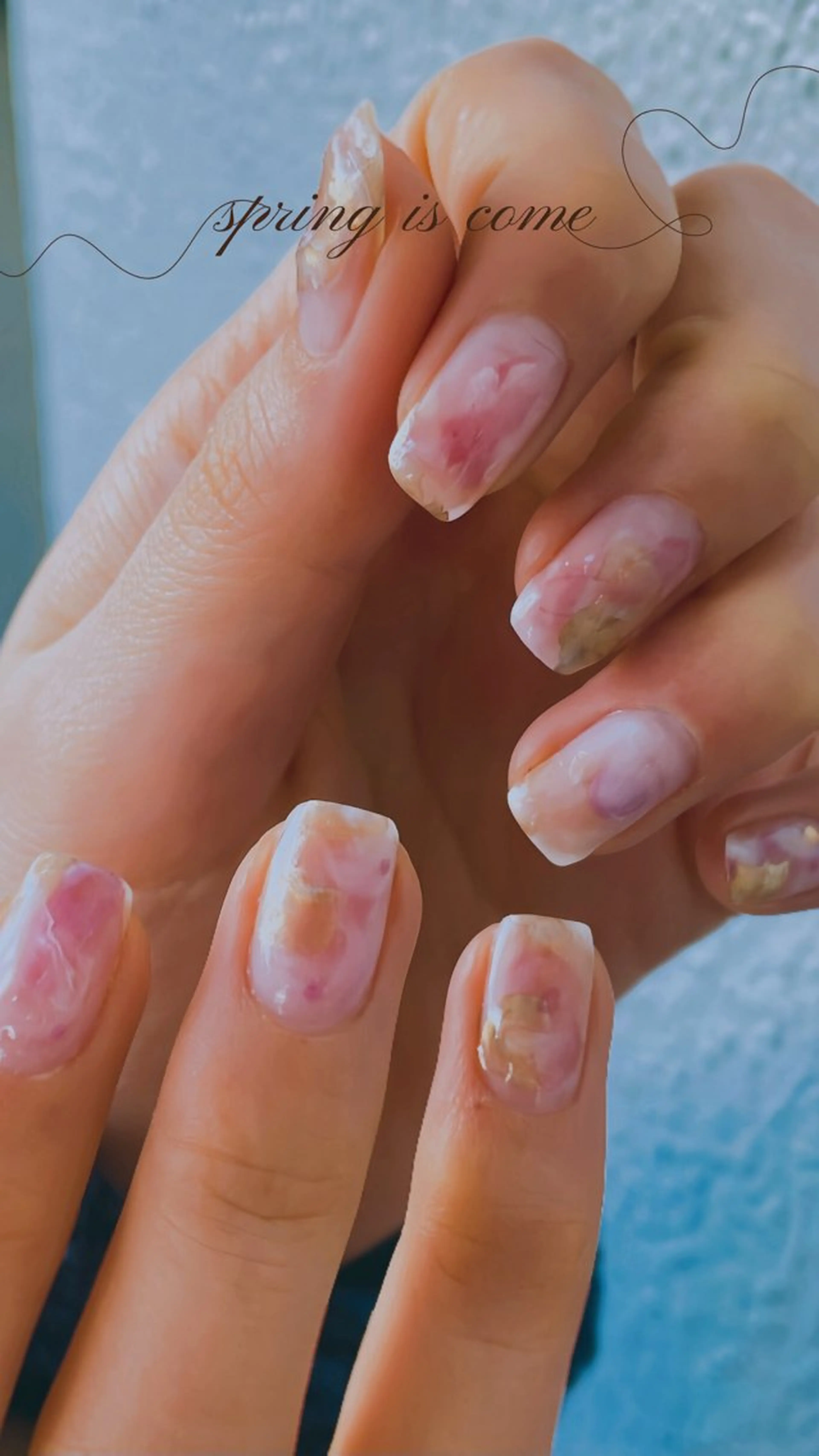 ネイル ニュアンスネイル 春ネイル free hug Hiromiのネイルデザイン