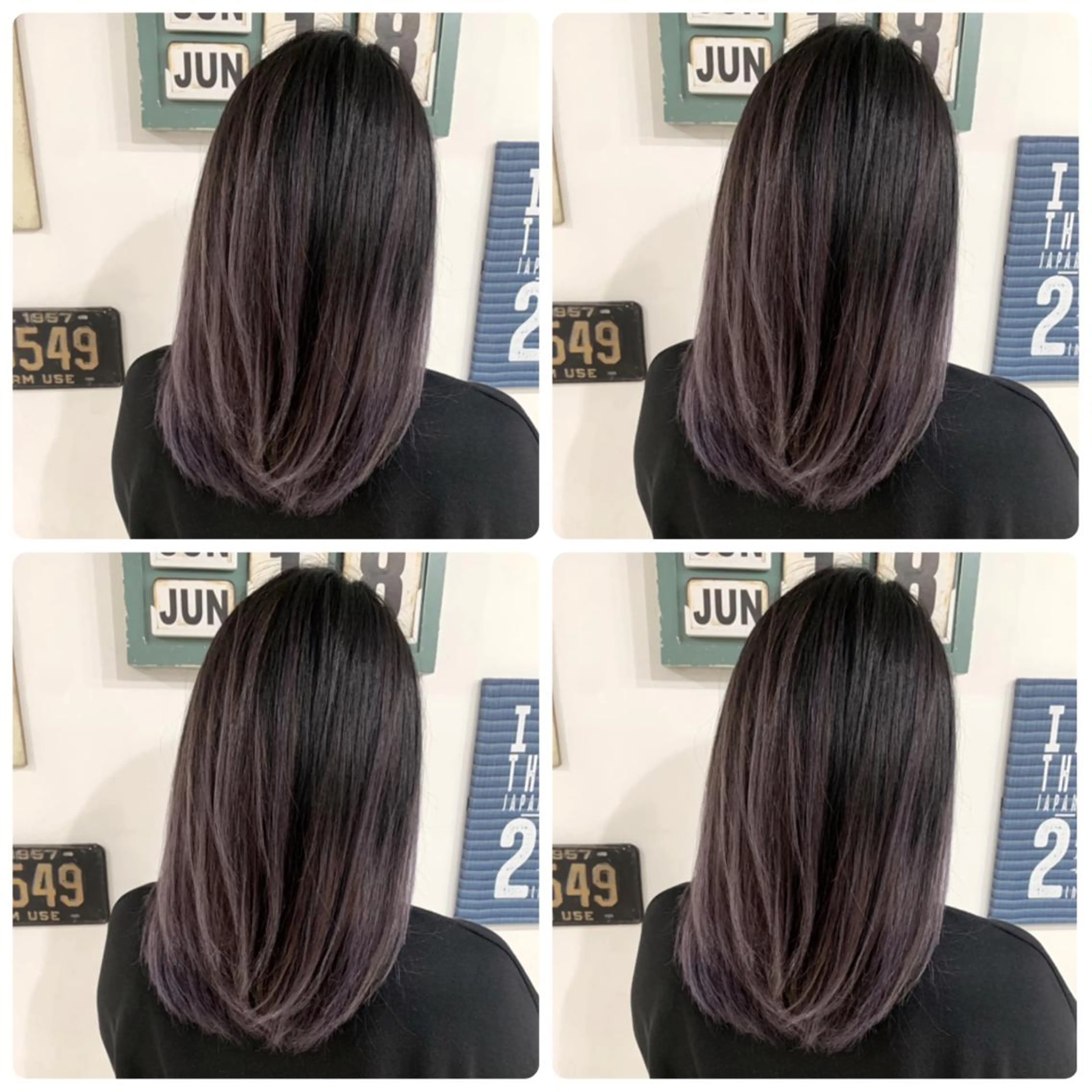 セミロング カラー アッシュ バレイヤージュ ブリーチ デザインカラー グレージュ カット ヘアカラー トリートメント 京都大人女性ショート 徒歩1分/秋山のヘアスタイル