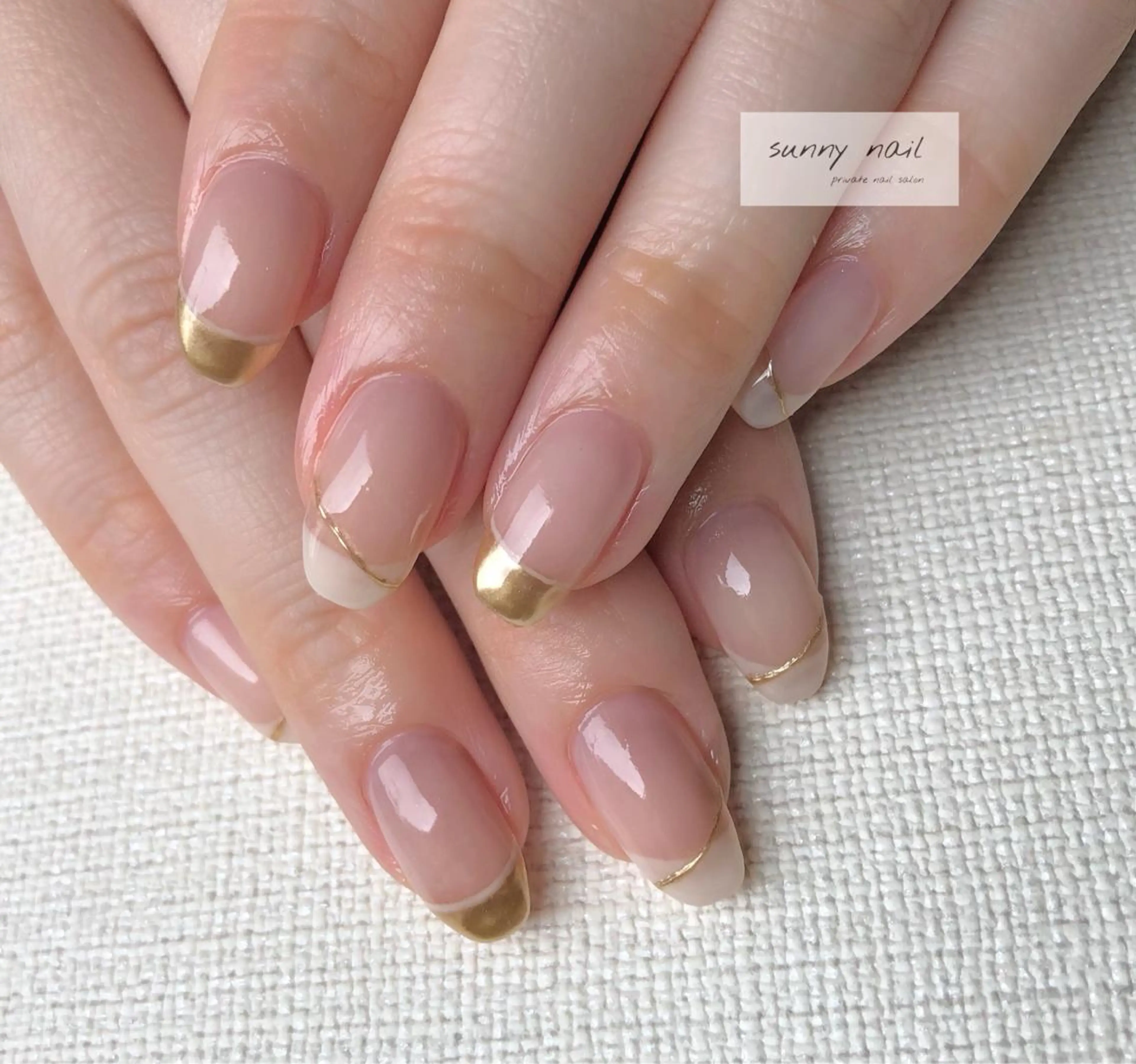 ネイル アートネイル カジュアル フレンチネイル ジェルネイル ミラーネイル sunny nailのネイルデザイン