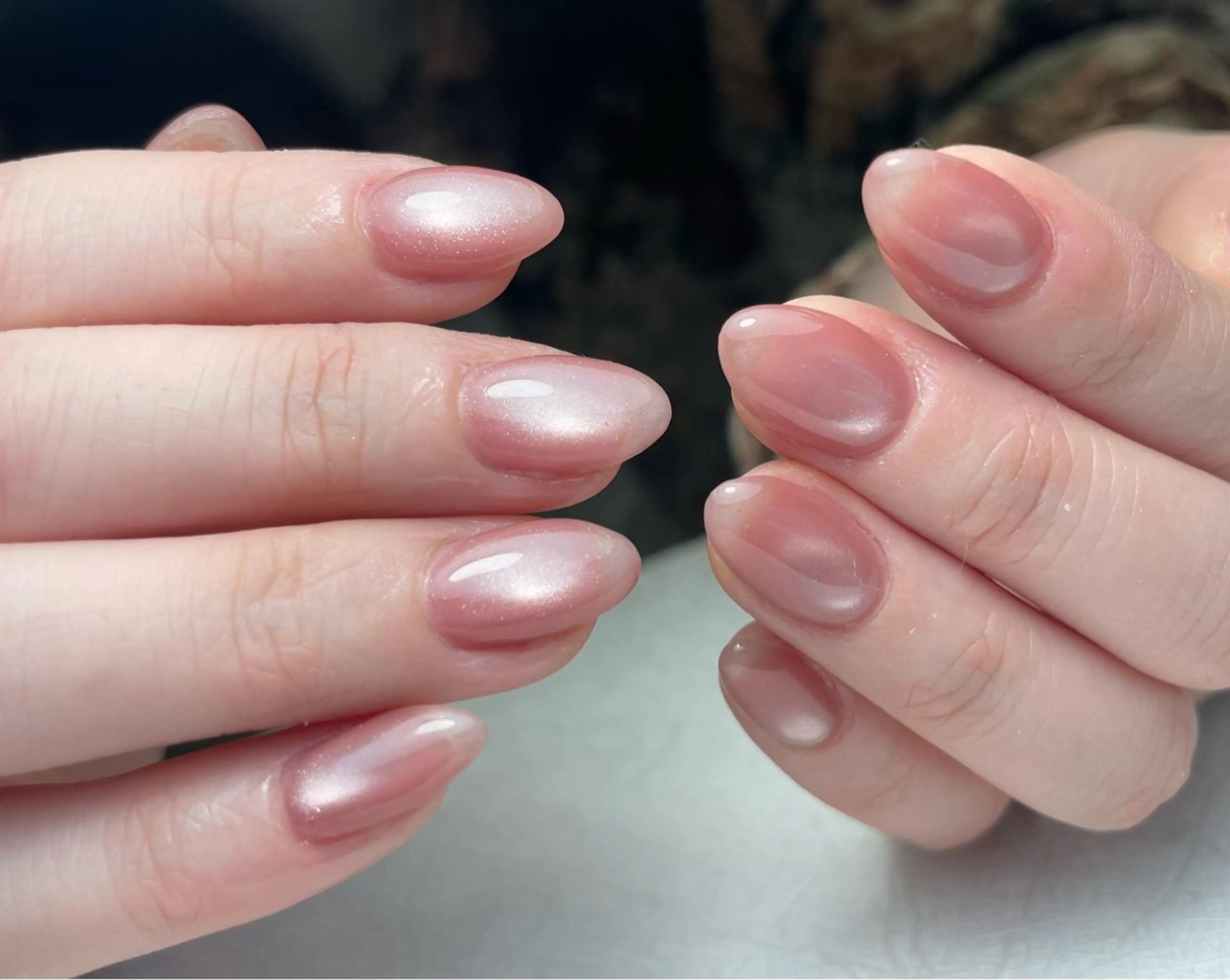 ネイル フレンチネイル ジェルネイル ガラスフレンチ 韓国ネイル ラメ(グリッター) 中野駅から2分 MEO NAILのネイルデザイン