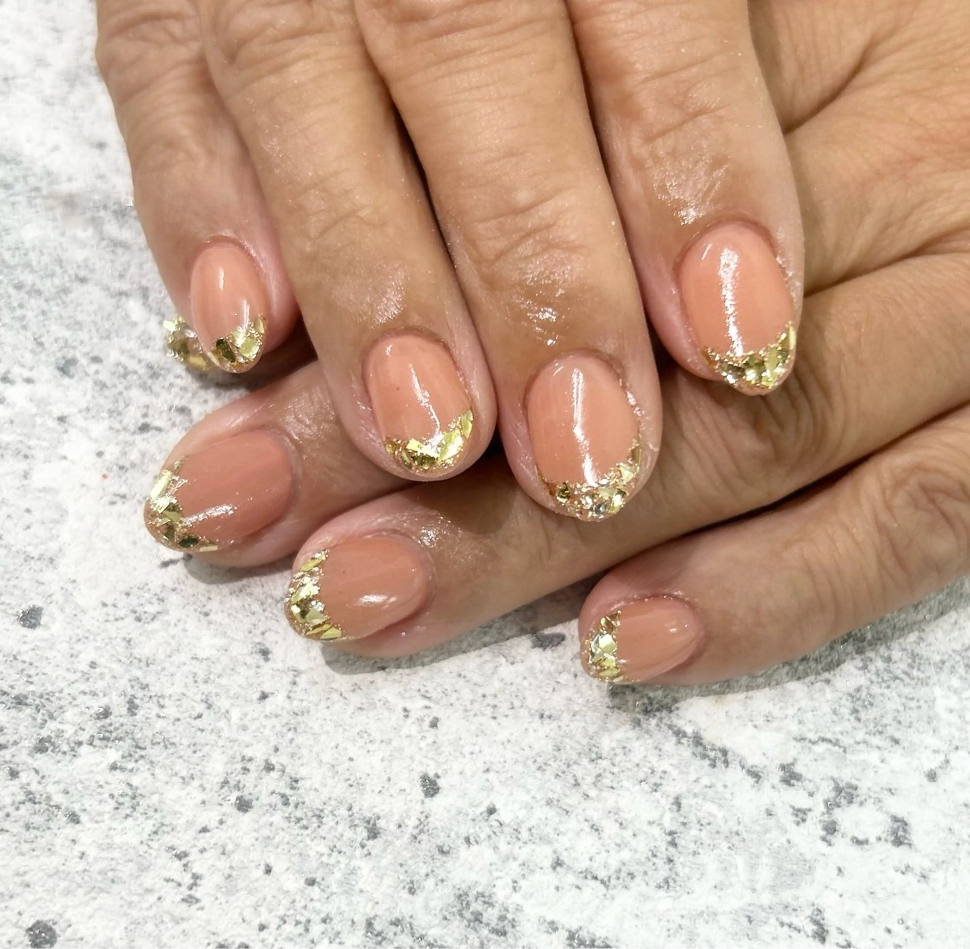 ネイル フレンチネイル ガラスフレンチ 東十条muumii ネイルまつ毛のネイルデザイン