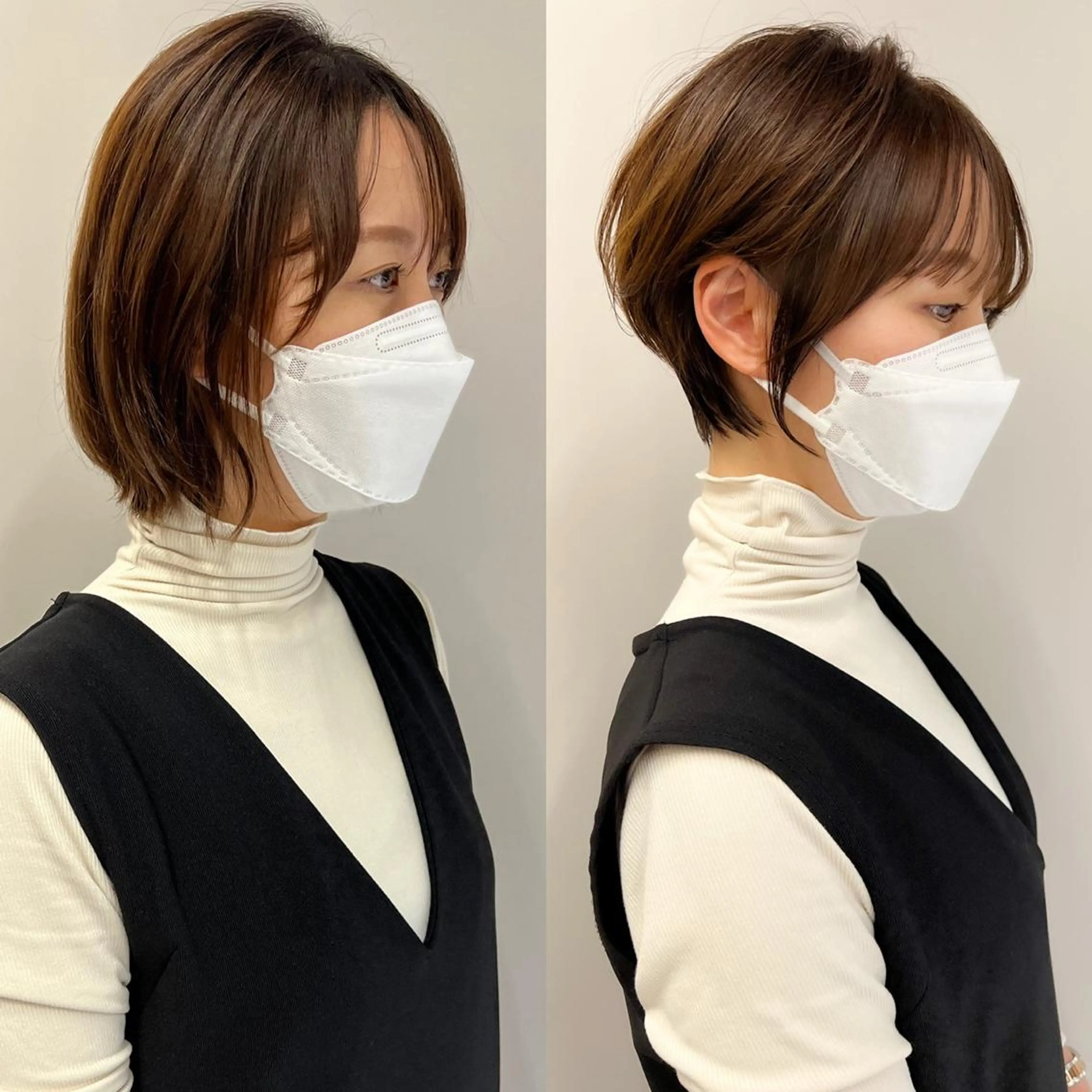 ショート ボブ ハイライト 髪質改善 韓国風ヘア レイヤーカット 立川✨ブリーチ/ ケアブリーチ✨のヘアスタイル