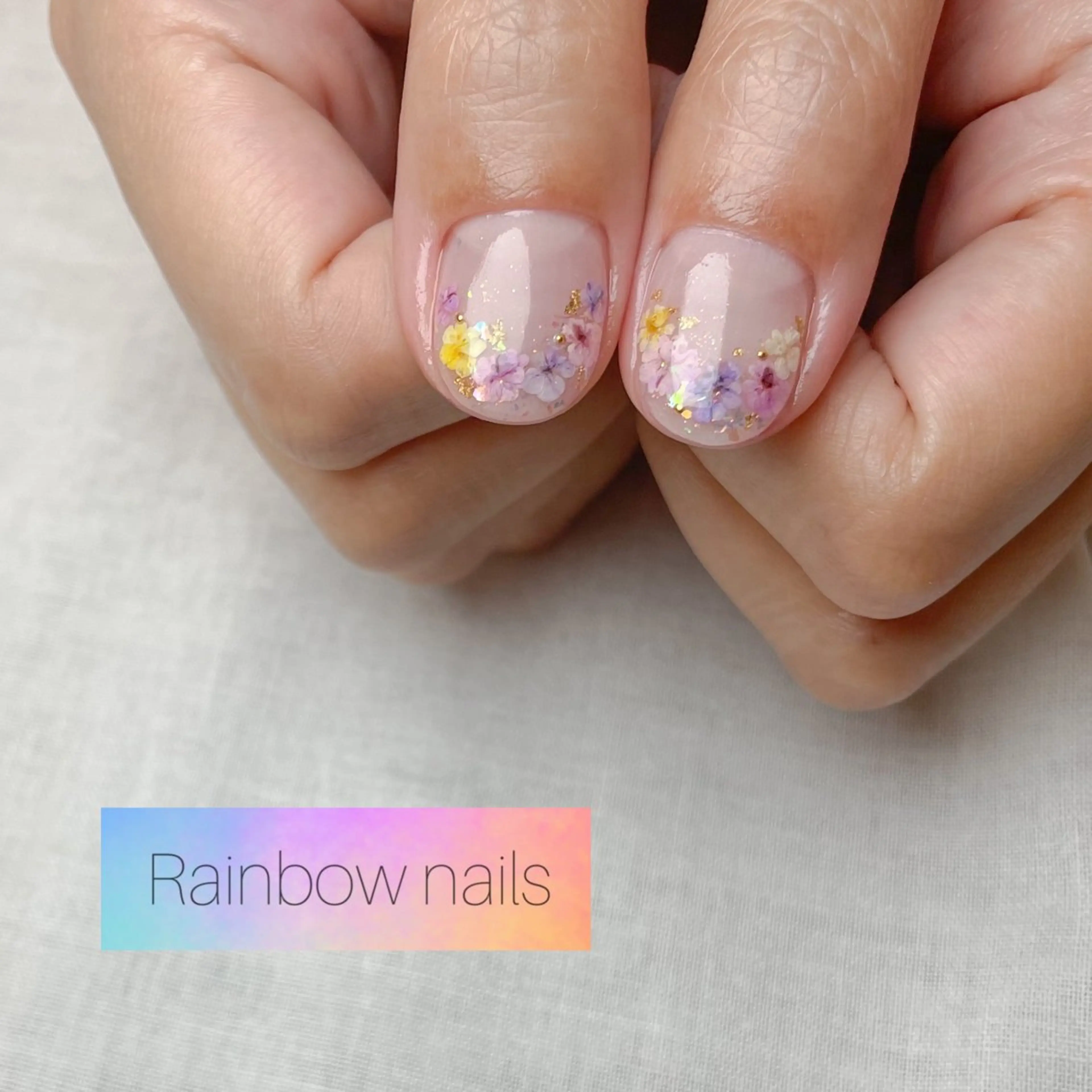 ネイル Rainbow nailsくろちゃんのネイルデザイン