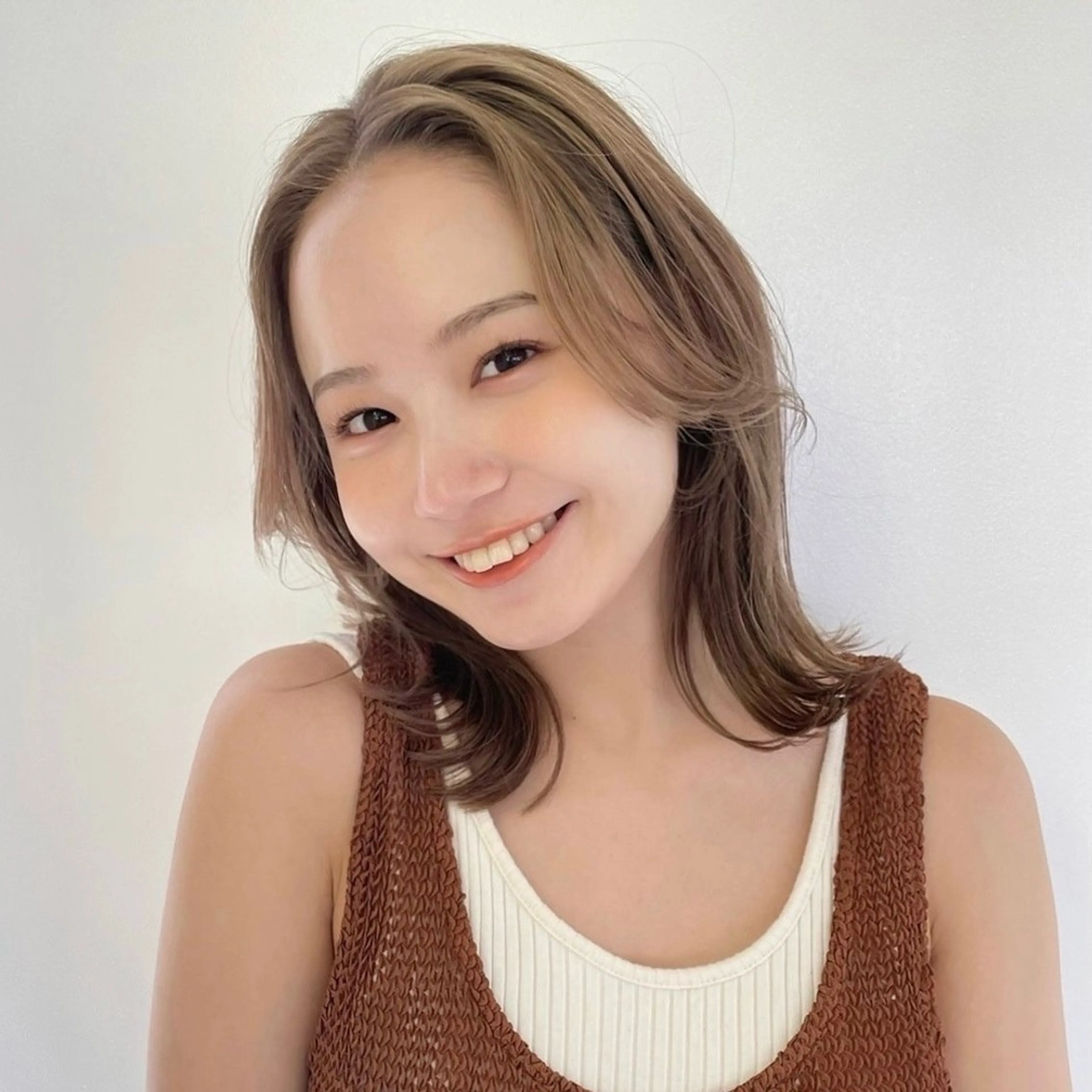 ミディアム カラー 透けるカラー 🫧‪かふうのヘアスタイル