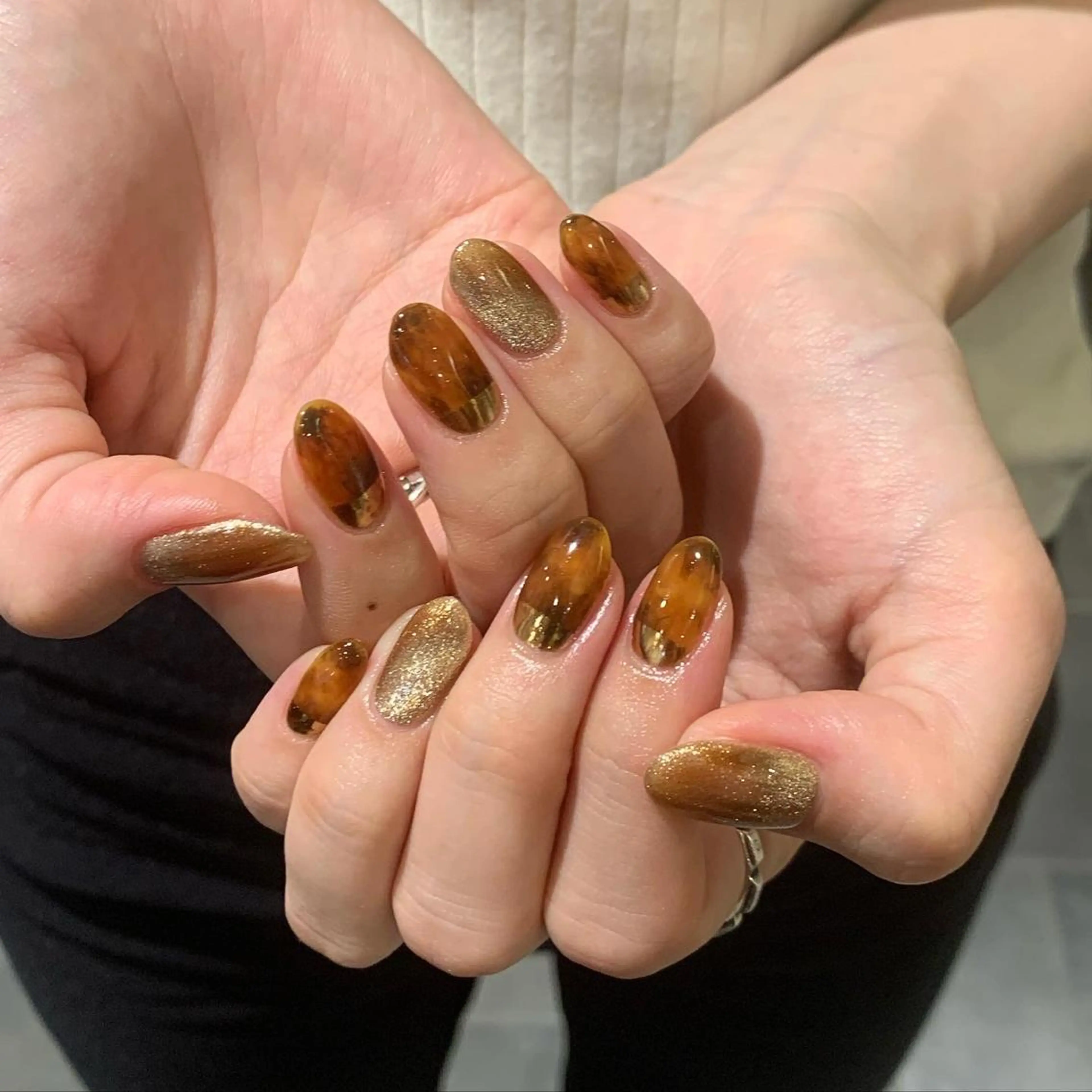 ネイル べっ甲ネイル ミラーネイル Imyme mine Rioのネイルデザイン